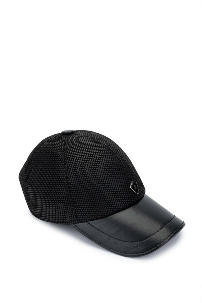  Tamer Tanca Erkek Deri & Tekstil Siyah Beyzbol Şapka