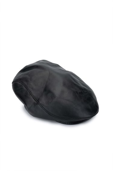  Tamer Tanca Erkek Hakiki Deri Siyah Şapka