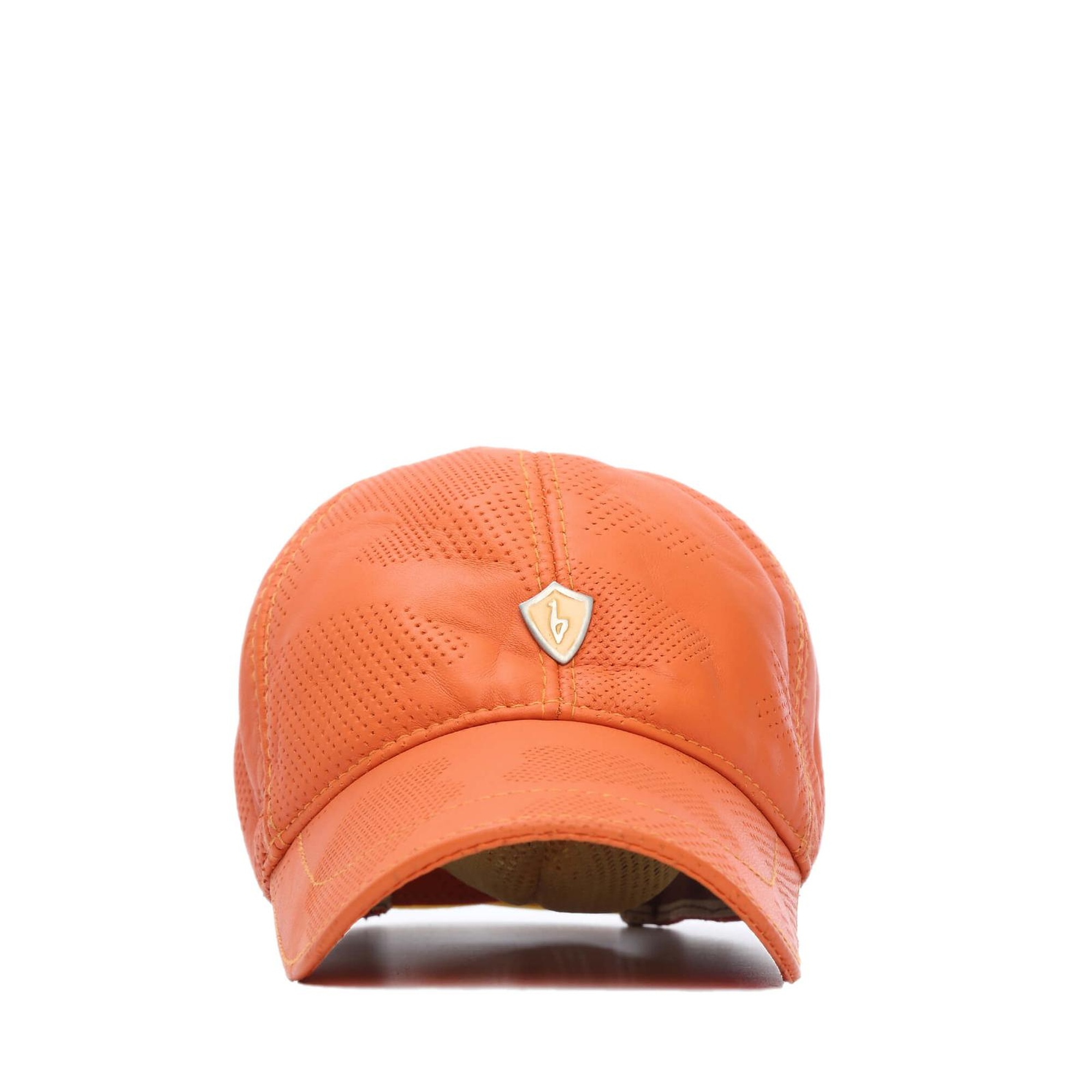 Tamer Tanca Erkek Hakiki Deri Turuncu Şapka