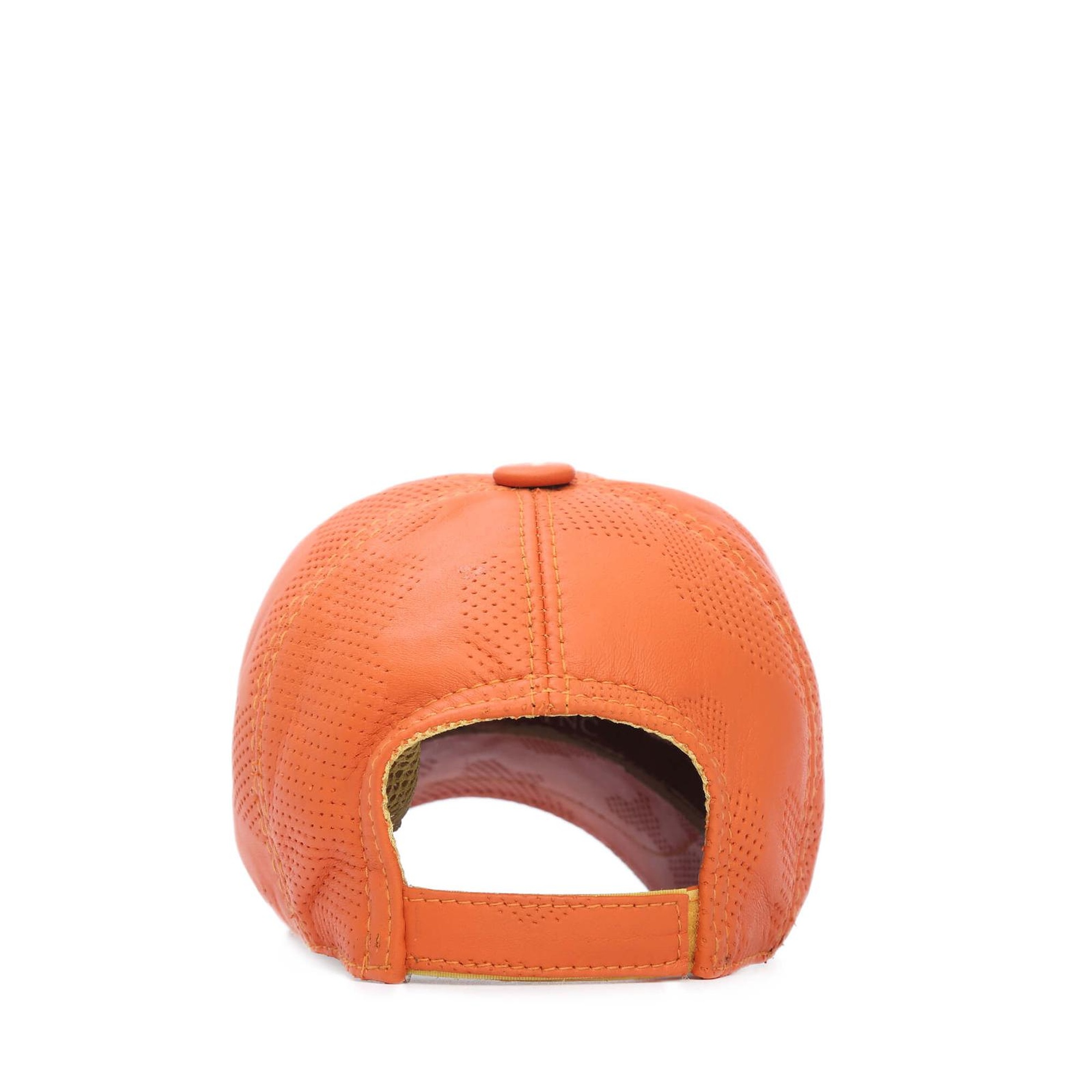 Tamer Tanca Erkek Hakiki Deri Turuncu Şapka