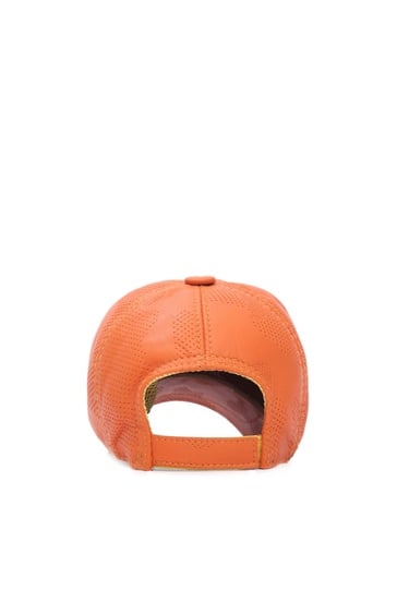  Tamer Tanca Erkek Hakiki Deri Turuncu Şapka