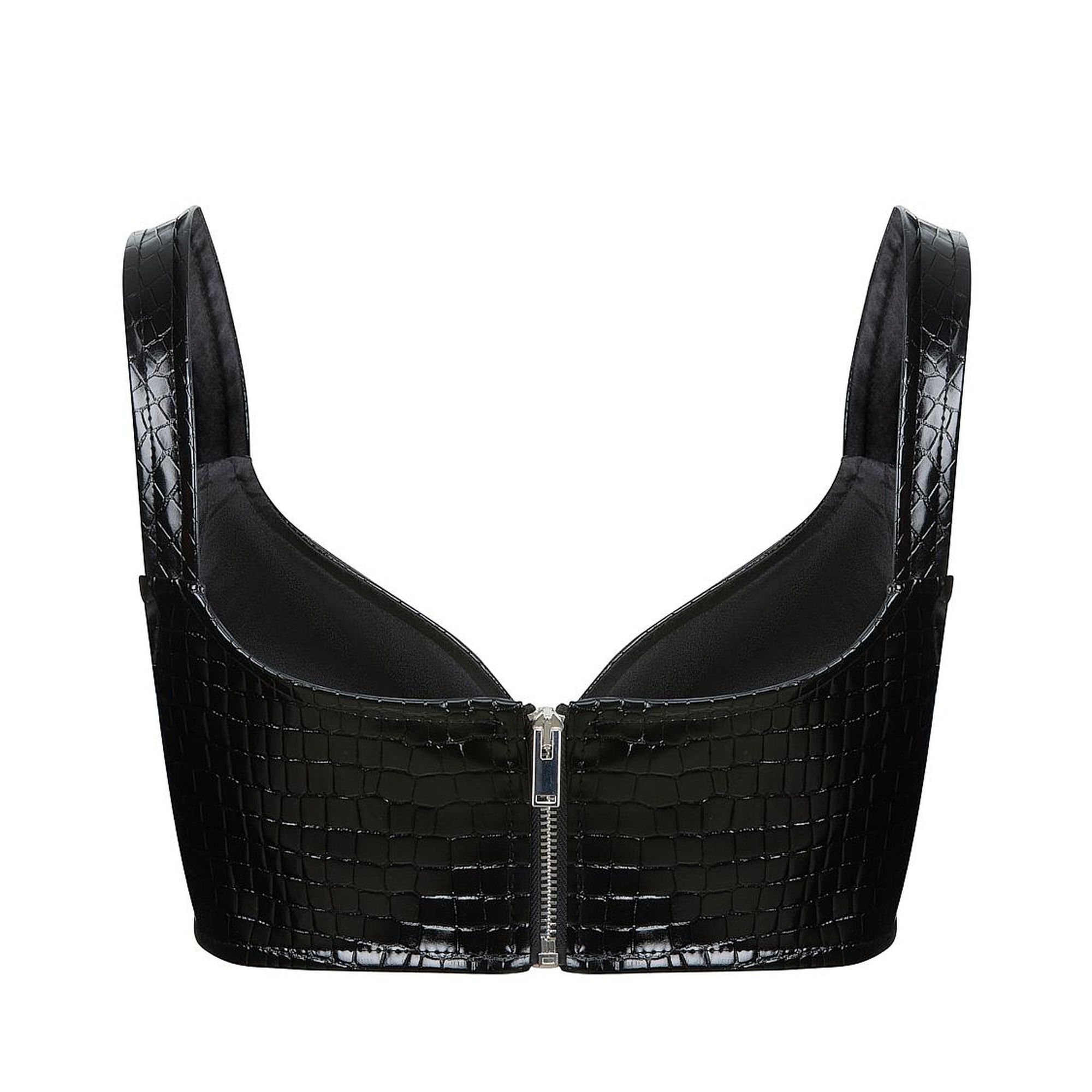 Kalp Yaka Rugan Crop Top