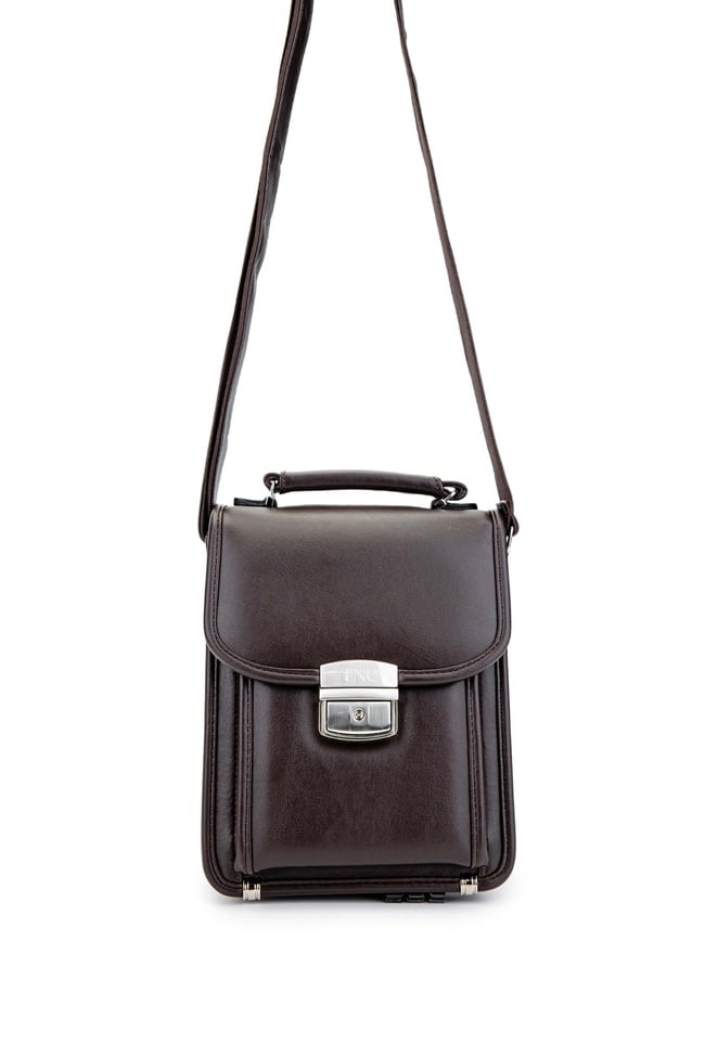  Tamer Tanca Erkek Vegan Kahverengi Postacı Çantası