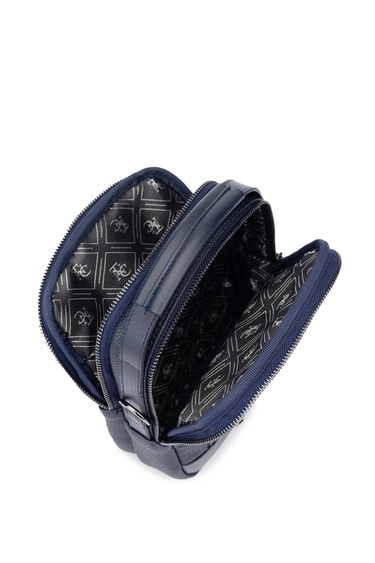  Tamer Tanca Erkek Vegan Lacivert Body Bag Çanta