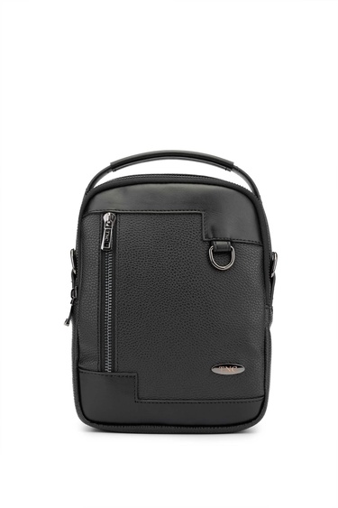  Tamer Tanca Erkek Vegan Siyah Body Bag Çanta