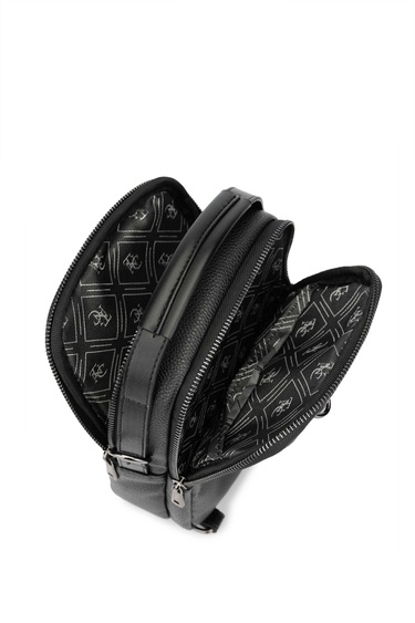  Tamer Tanca Erkek Vegan Siyah Body Bag Çanta