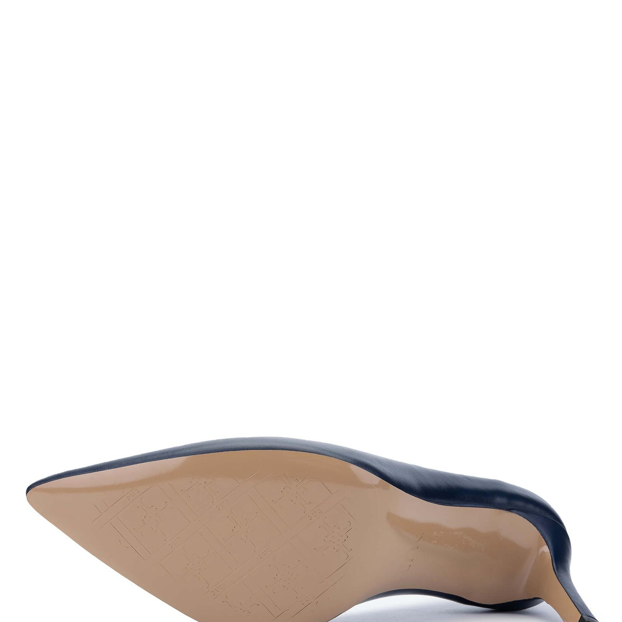 Tamer Tanca Kadın Hakiki Deri Lacivert Topuklu Ayakkabı