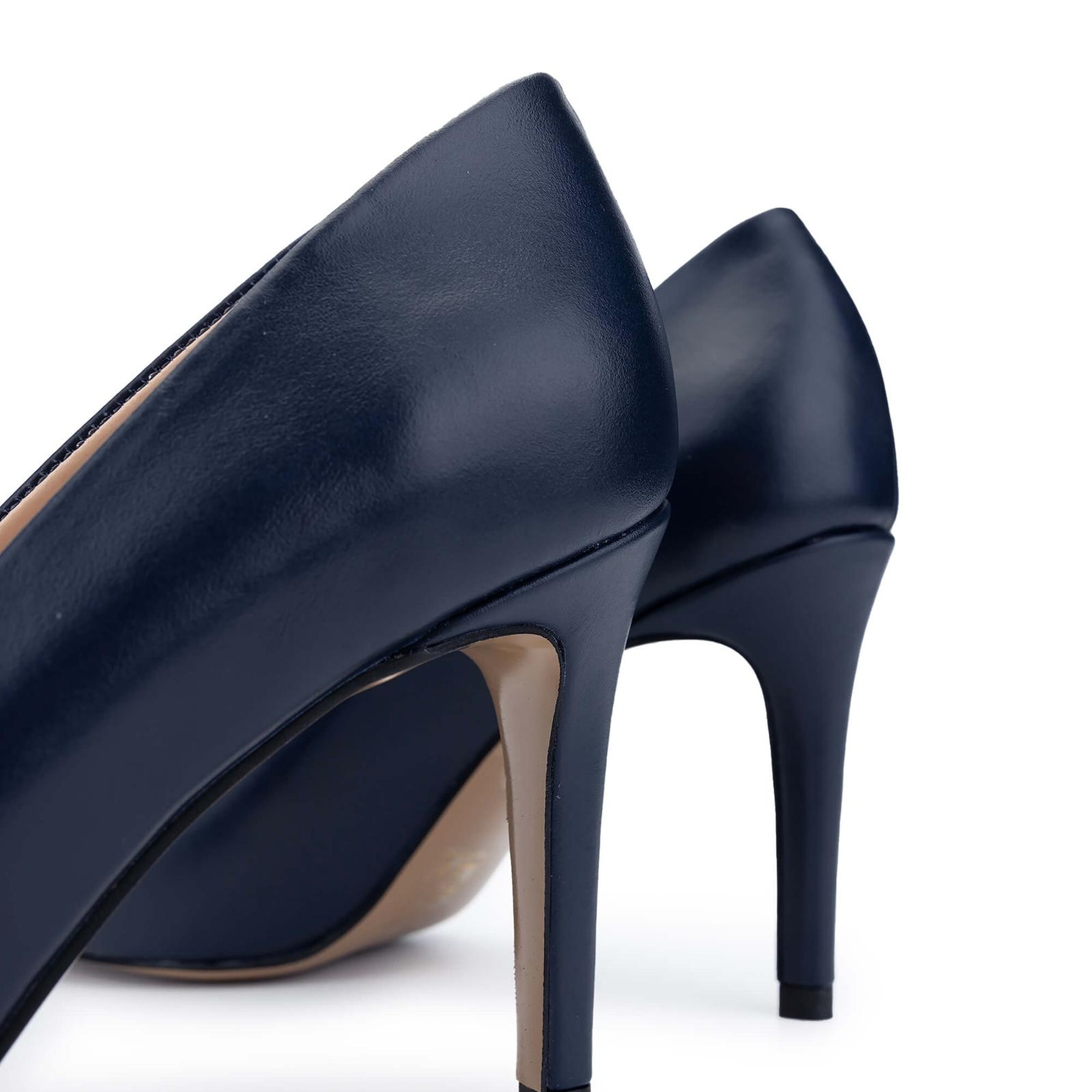 Tamer Tanca Kadın Hakiki Deri Lacivert Topuklu Ayakkabı
