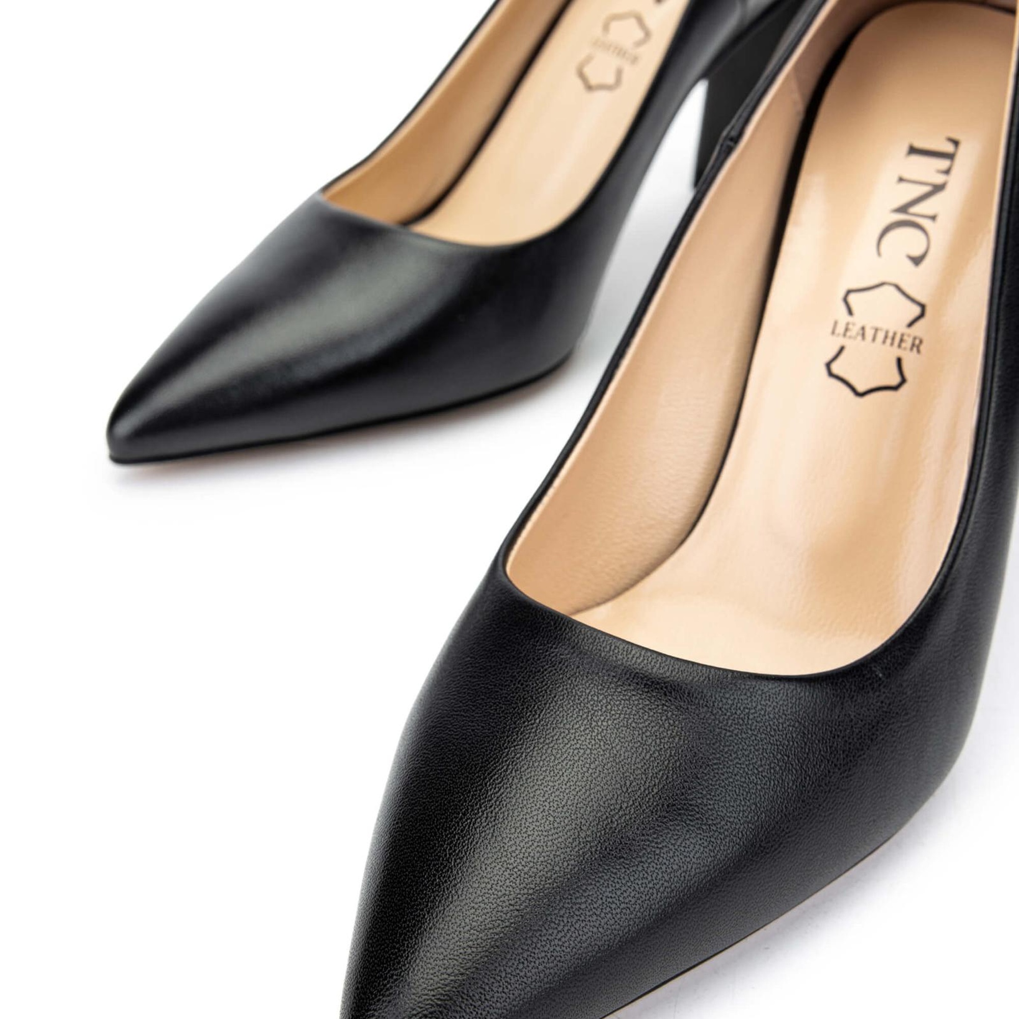 Tamer Tanca Kadın Hakiki Deri Siyah Deri Topuklu Ayakkabı