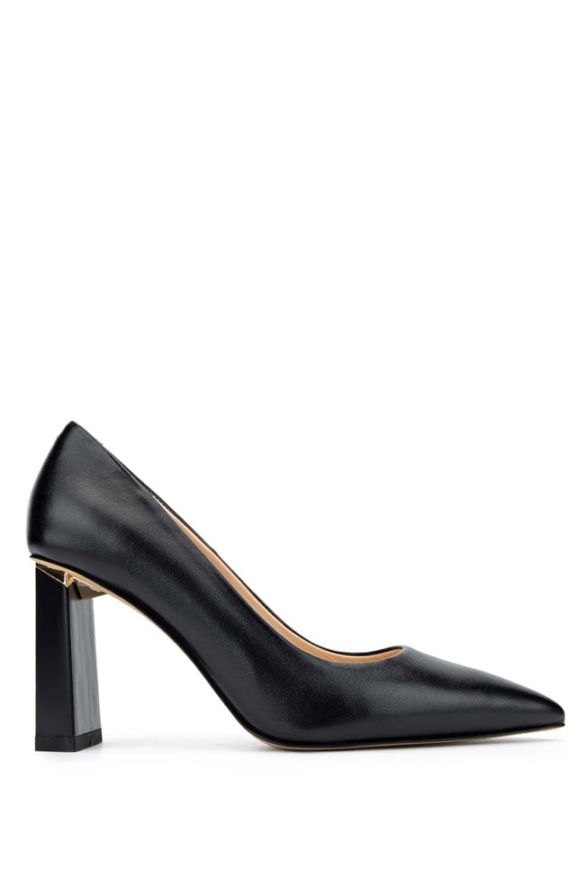  Tamer Tanca Kadın Hakiki Deri Siyah Deri Topuklu Ayakkabı