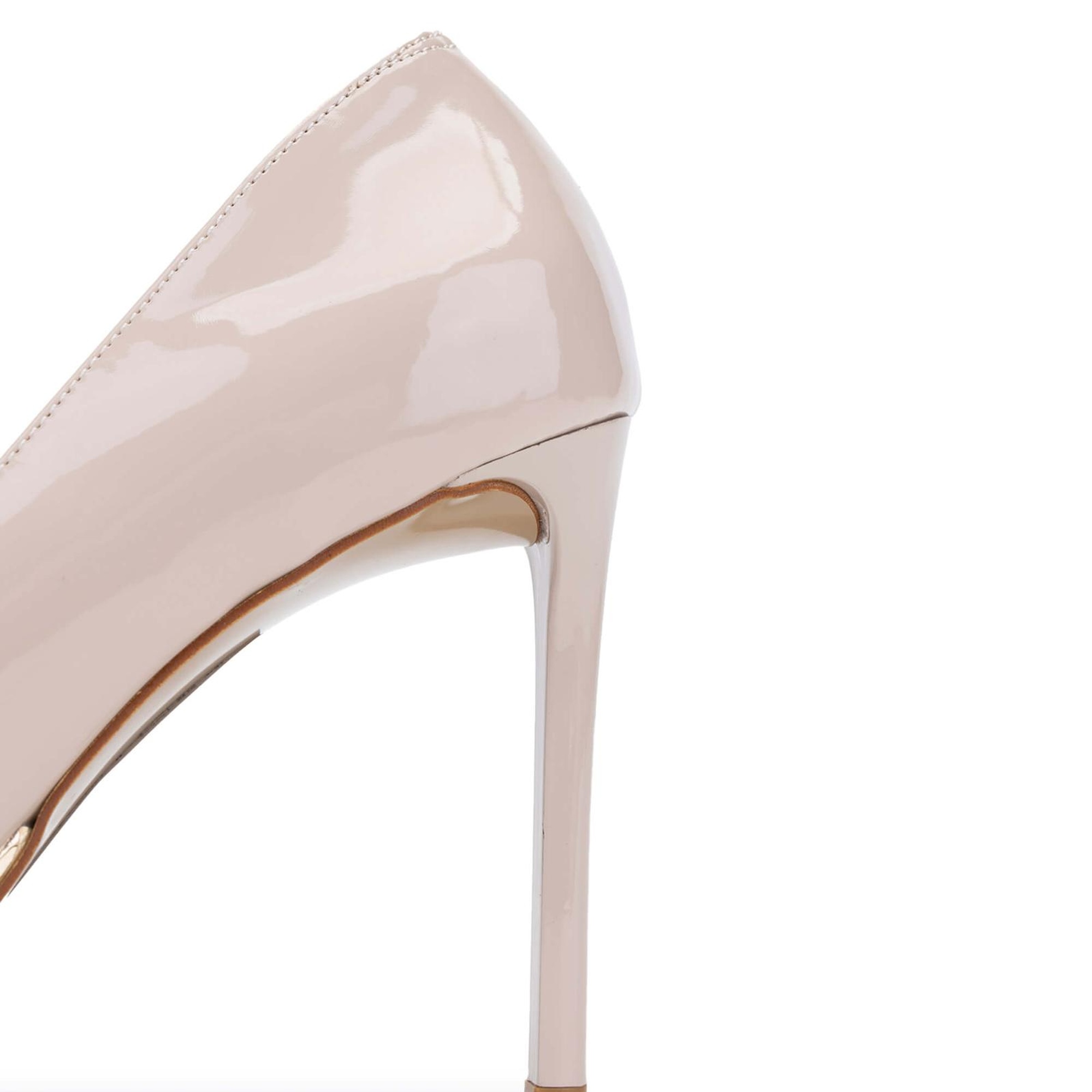 Tamer Tanca Kadın Hakiki Deri Bej Rugan Topuklu Ayakkabı