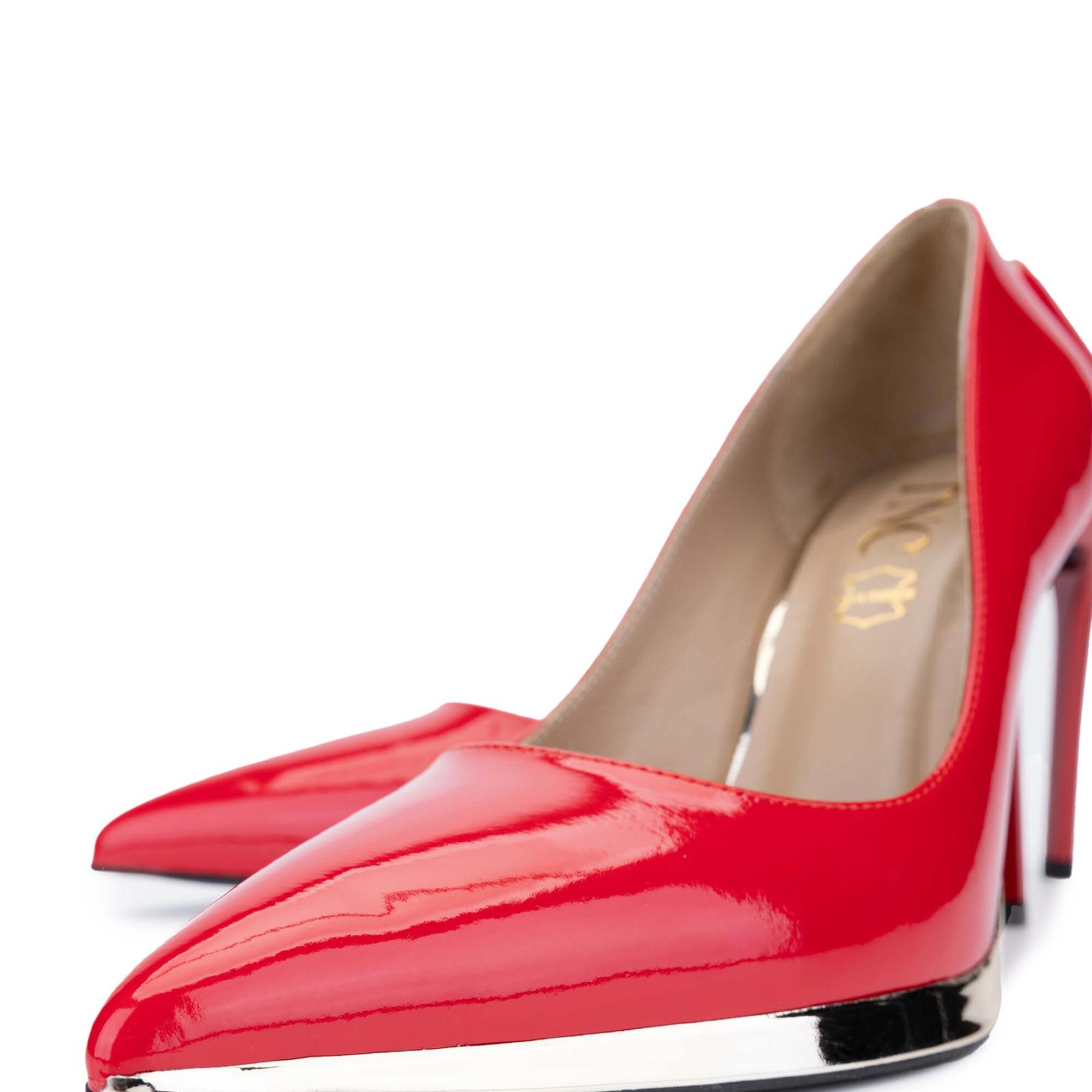 Tamer Tanca Kadın Hakiki Deri Kırmızı Rugan Topuklu Ayakkabı