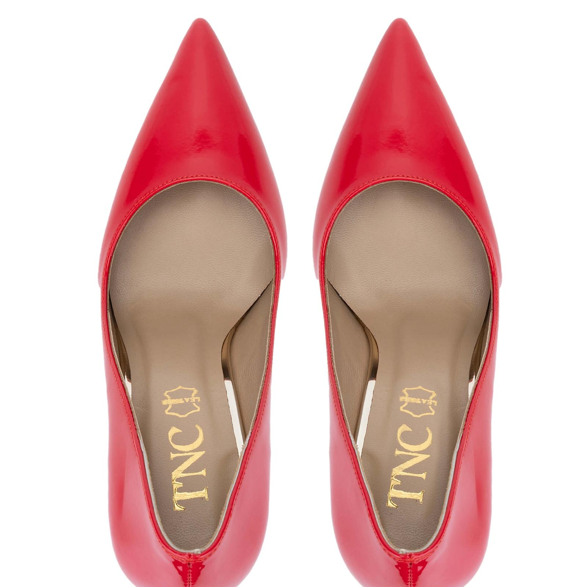 Tamer Tanca Kadın Hakiki Deri Kırmızı Rugan Topuklu Ayakkabı