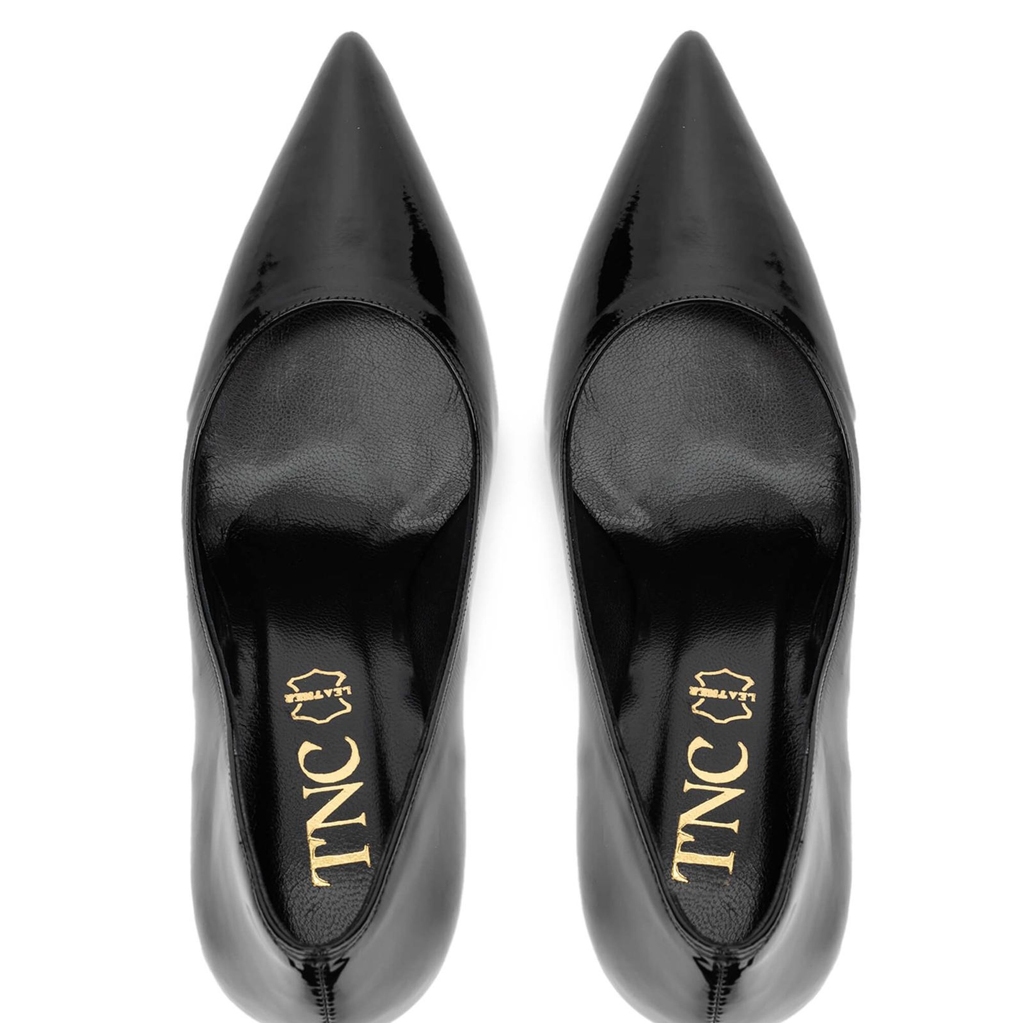 Tamer Tanca Kadın Hakiki Deri Siyah Rugan Topuklu Ayakkabı