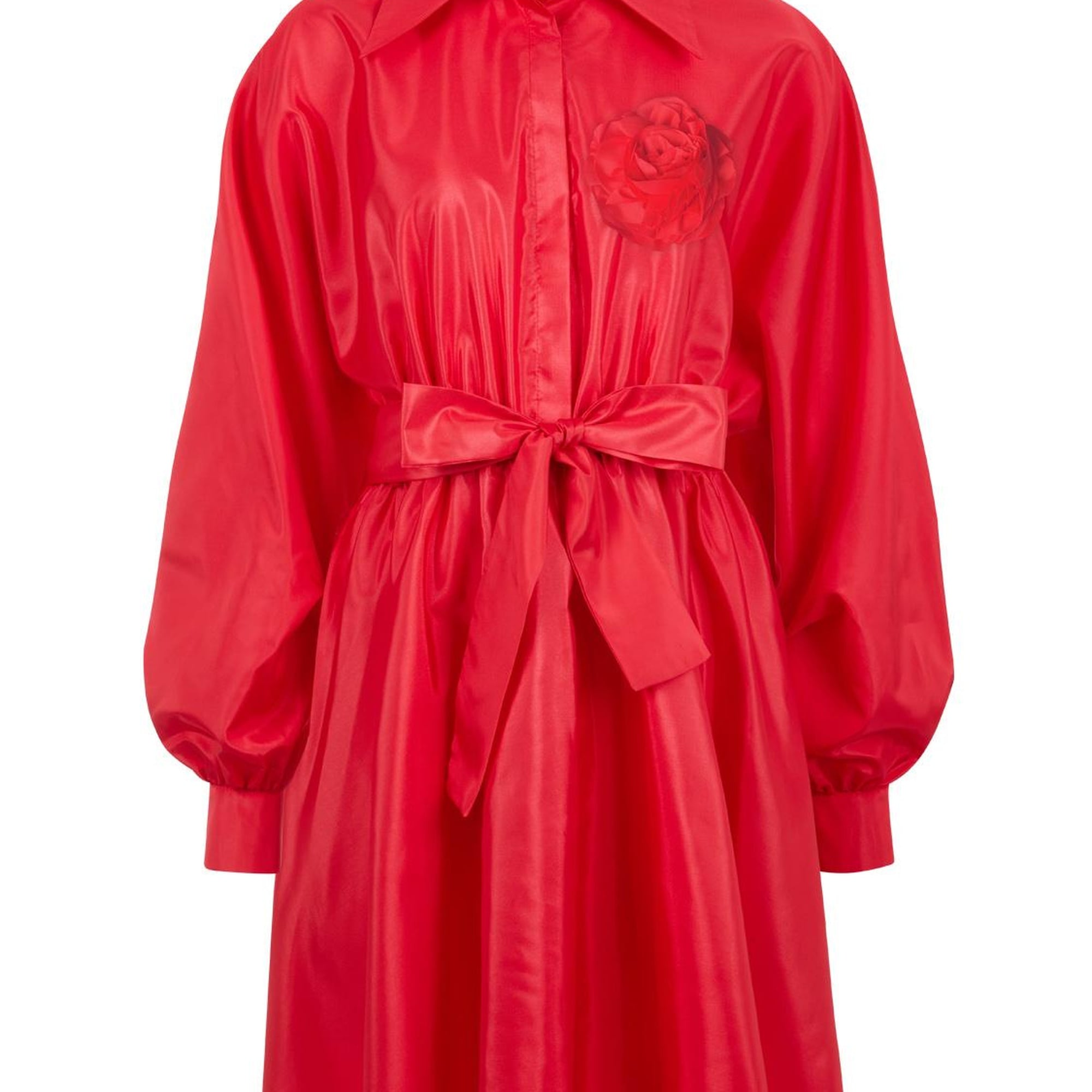 Kuşaklı Tafta Elbise