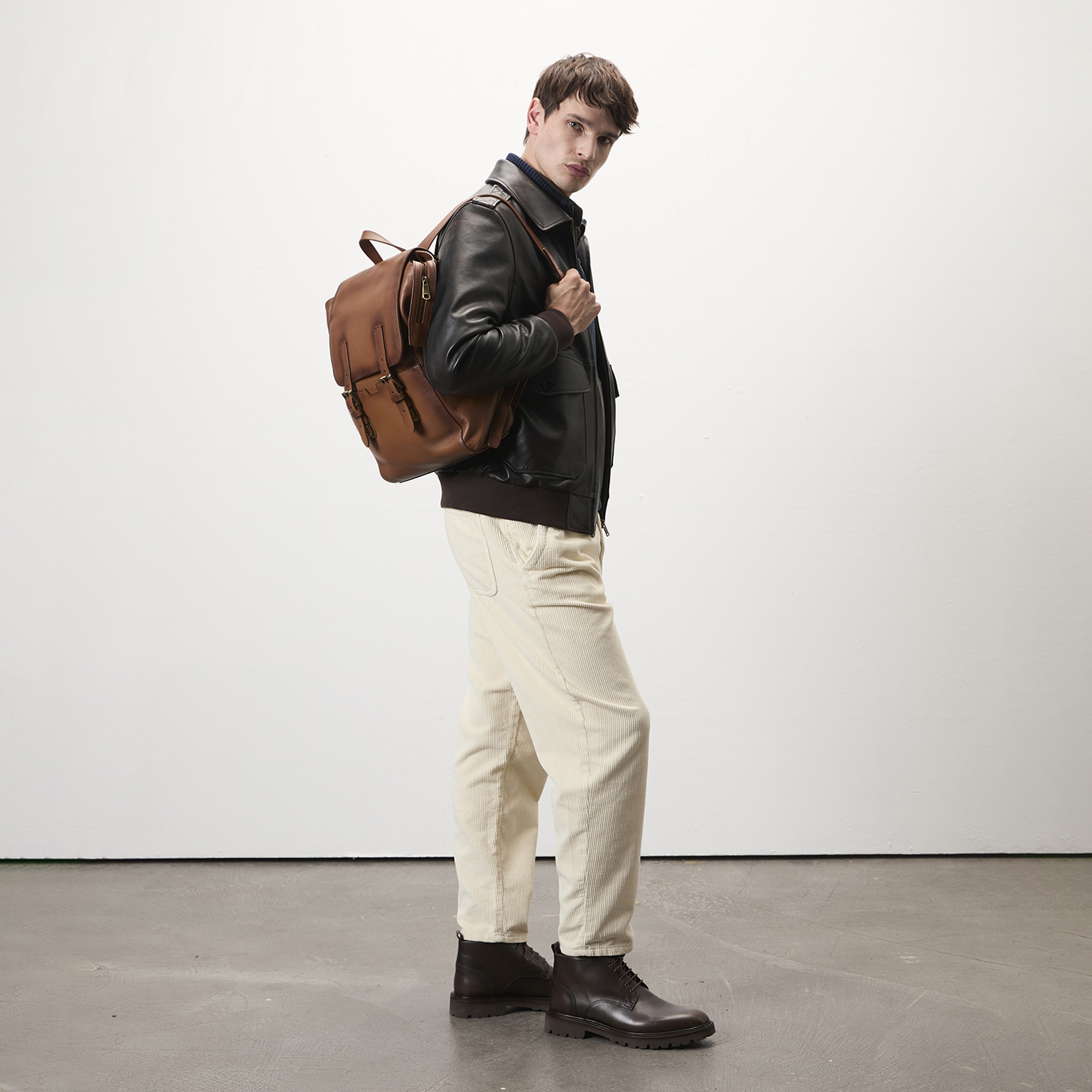 Mateo Kahve Vintage Deri Sırt Çantası