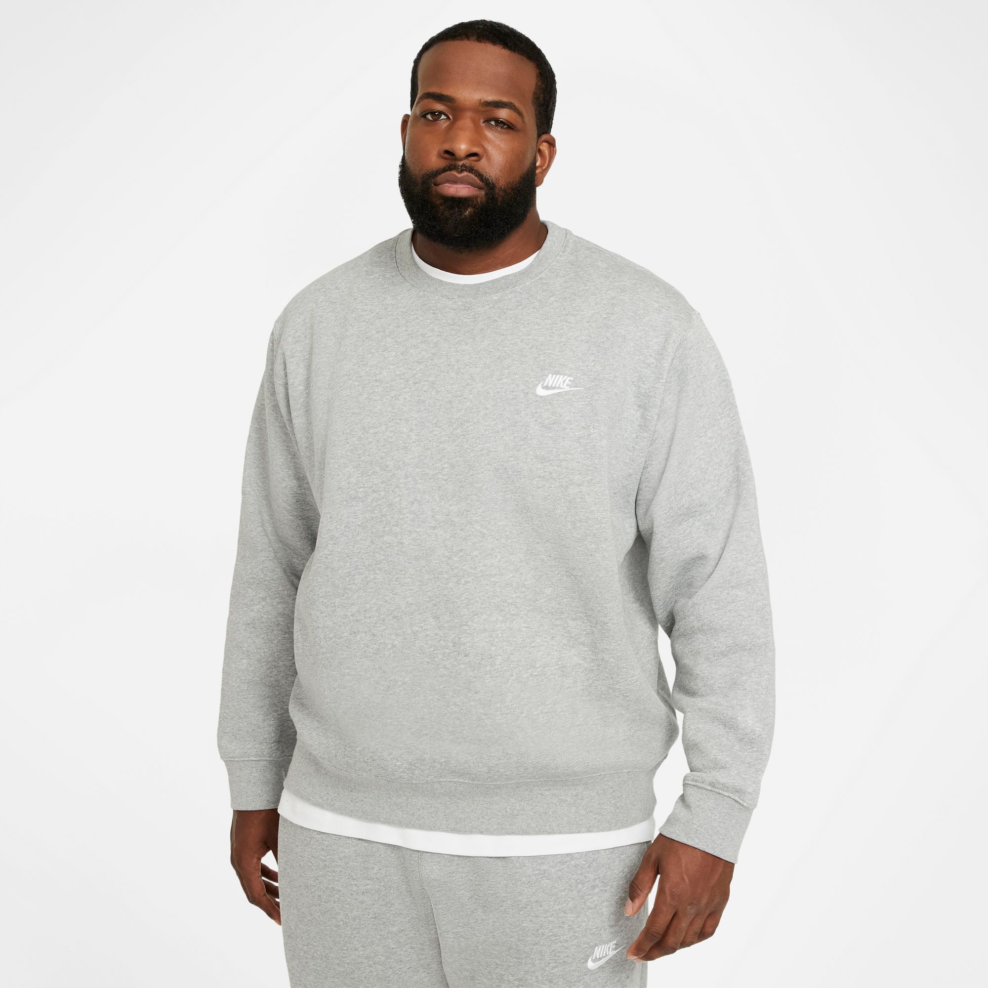 Nike Sportswear Club Crew Erkek Gri Sweatshirt