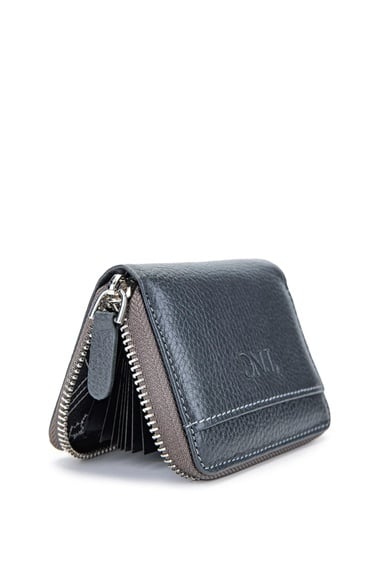  Tamer Tanca Erkek Hakiki Deri Gri Kartlık