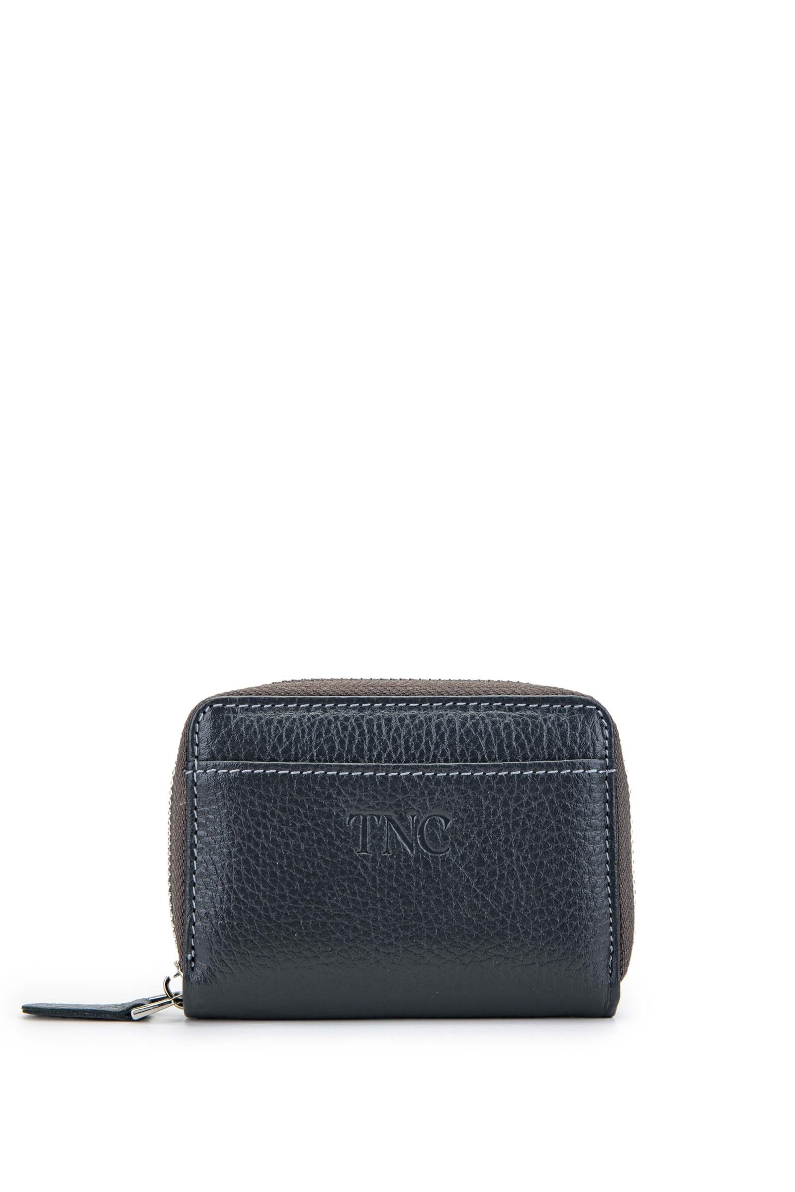  Tamer Tanca Erkek Hakiki Deri Gri Kartlık