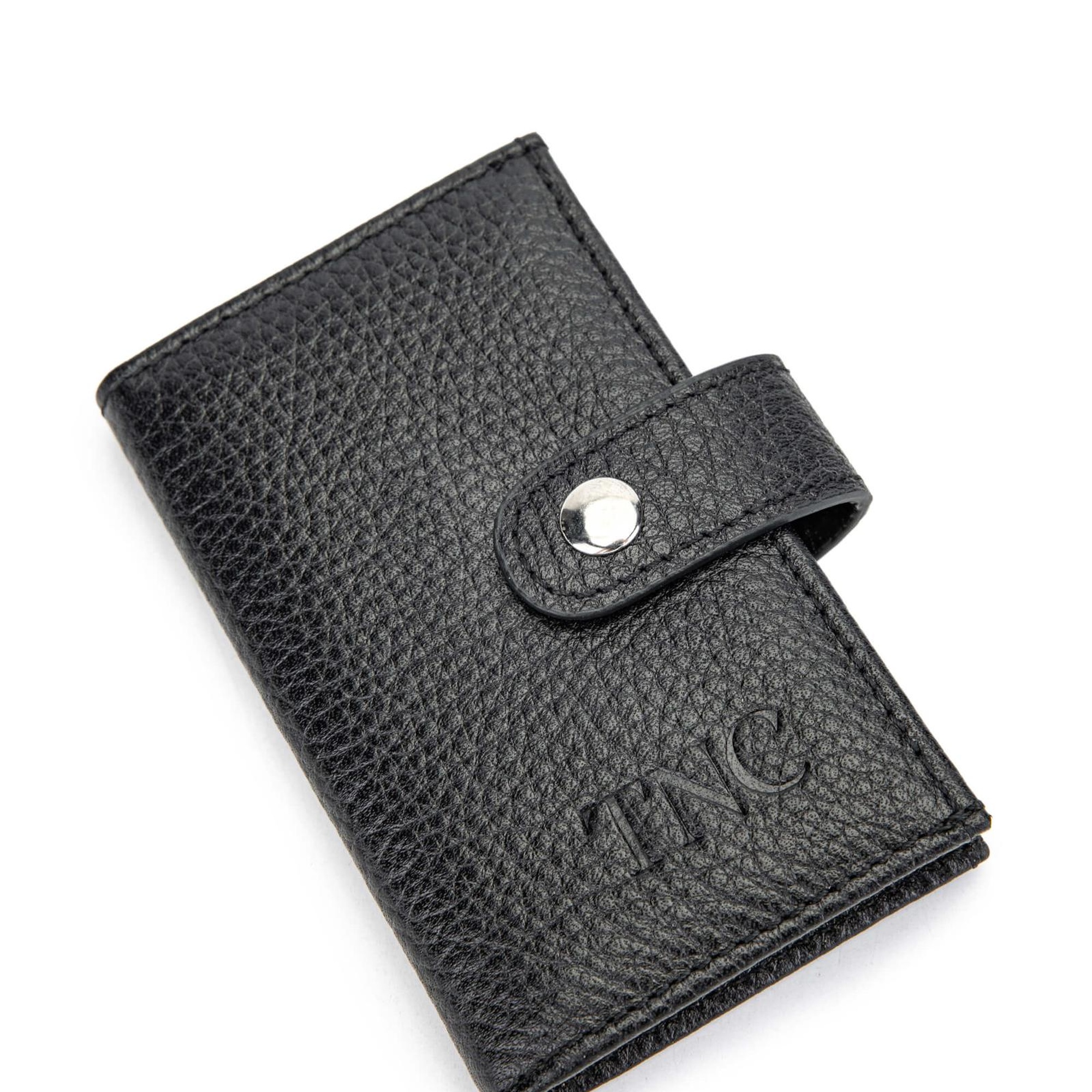 Tamer Tanca Unisex Hakiki Deri Siyah Kartlık