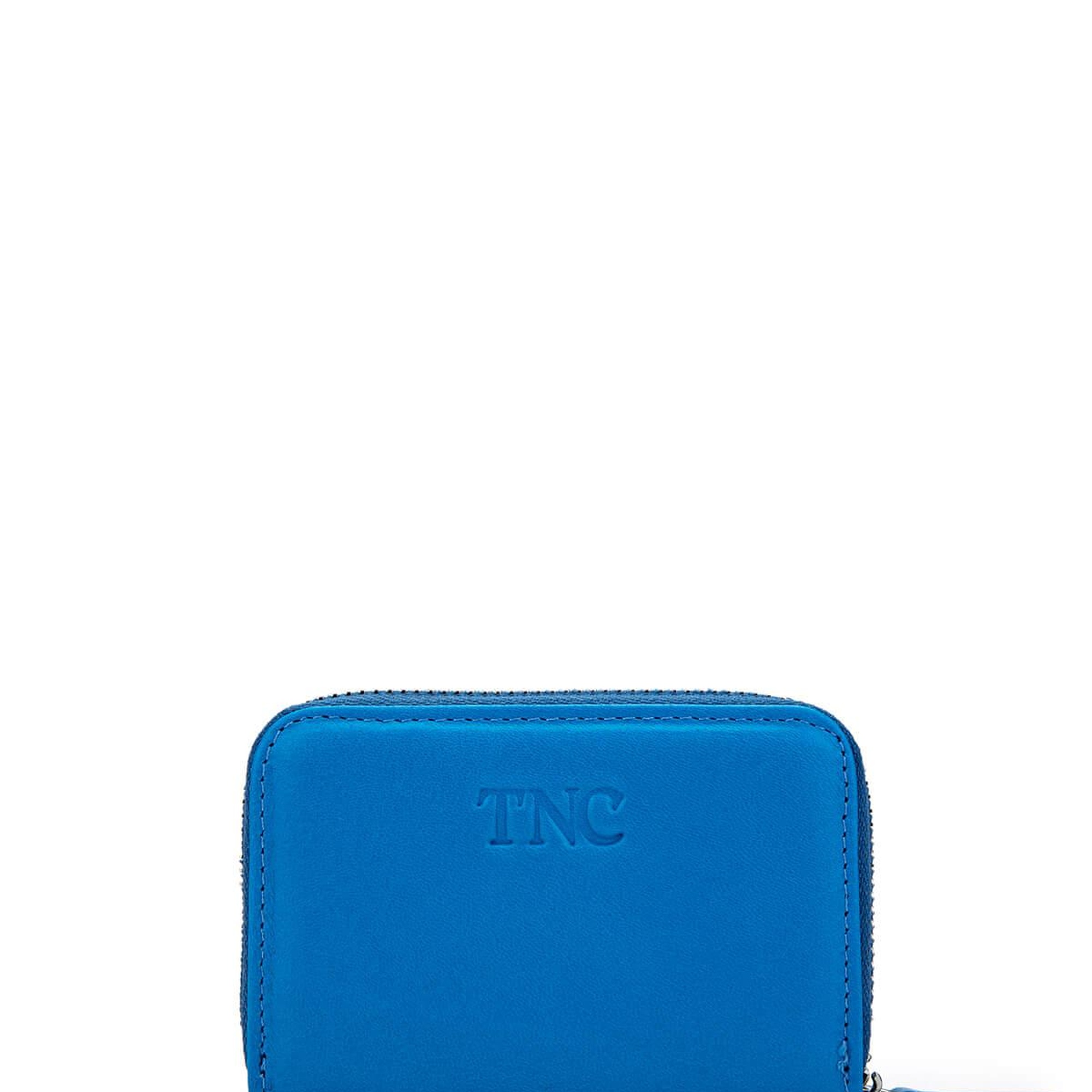 Tamer Tanca Unisex Hakiki Deri Mavi Cüzdan Cuzdan