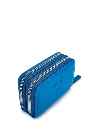  Tamer Tanca Unisex Hakiki Deri Mavi Cüzdan Cuzdan