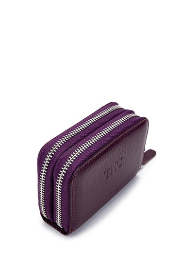  Tamer Tanca Unisex Hakiki Deri Mor Cüzdan Cuzdan