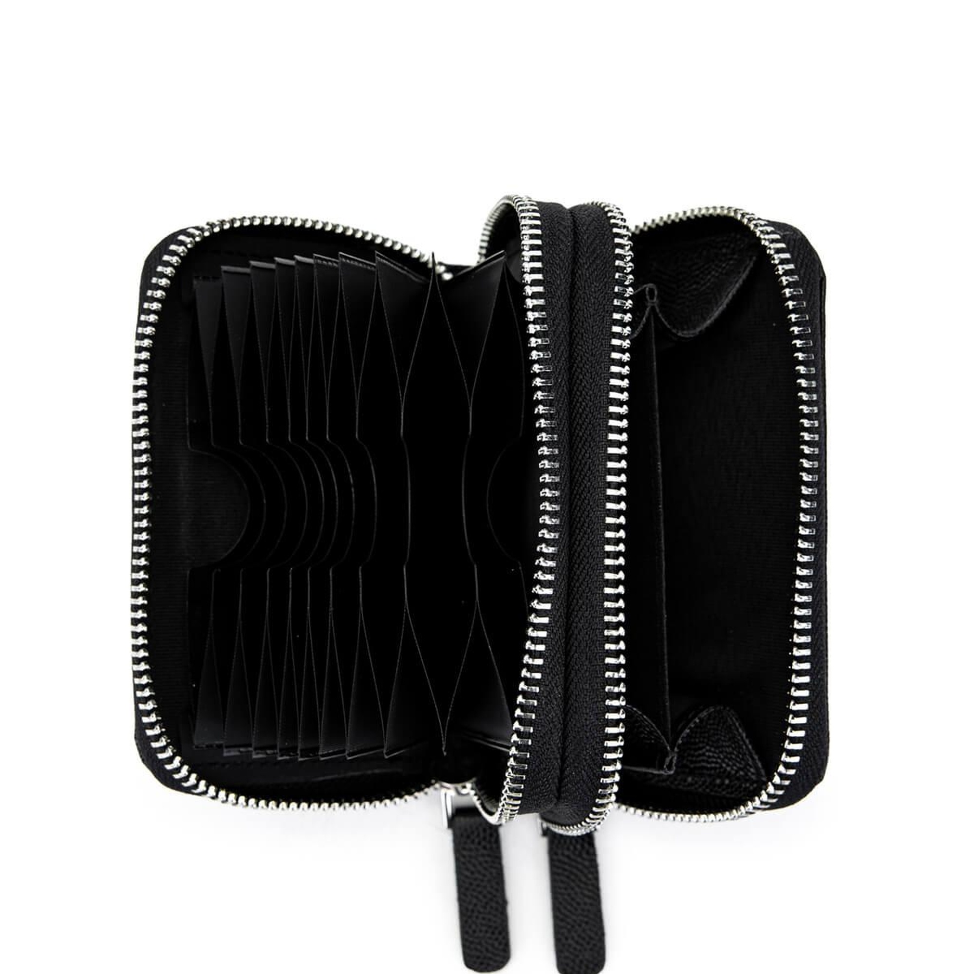 Tamer Tanca Unisex Hakiki Deri Siyah Havyar Cüzdan Cuzdan