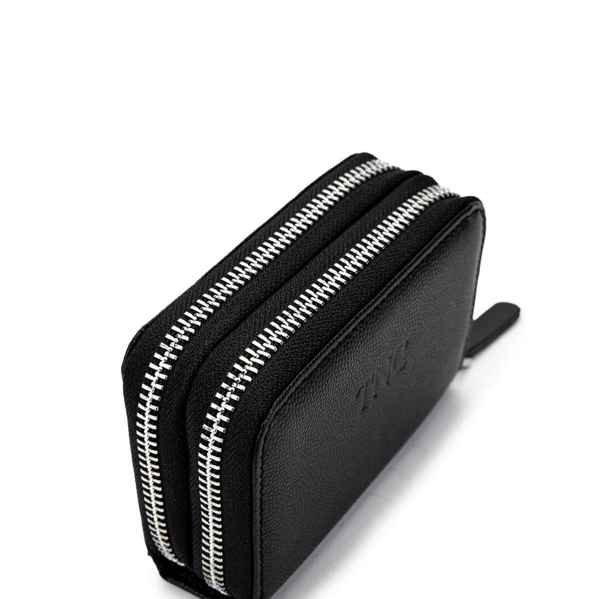 Tamer Tanca Unisex Hakiki Deri Siyah Havyar Cüzdan Cuzdan