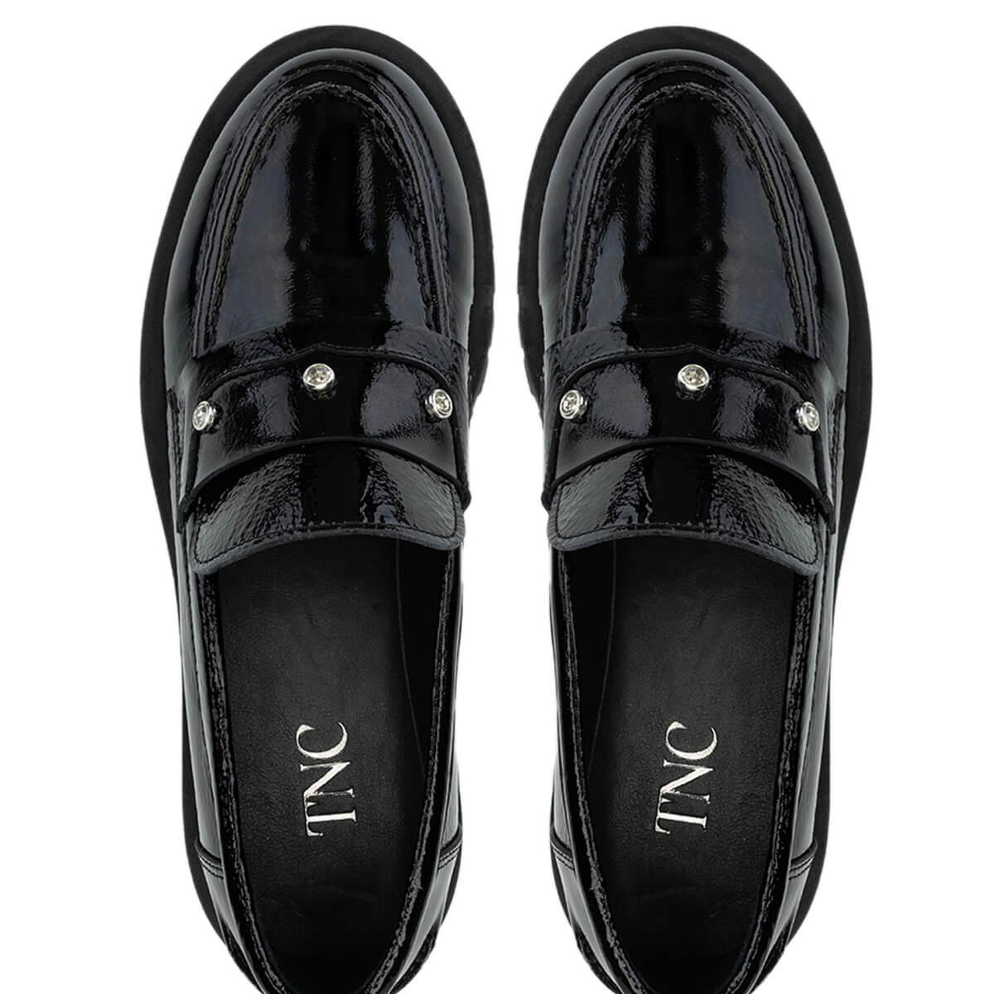 Tamer Tanca Kadın Hakiki Deri Siyah Açma Loafer Ayakkabı