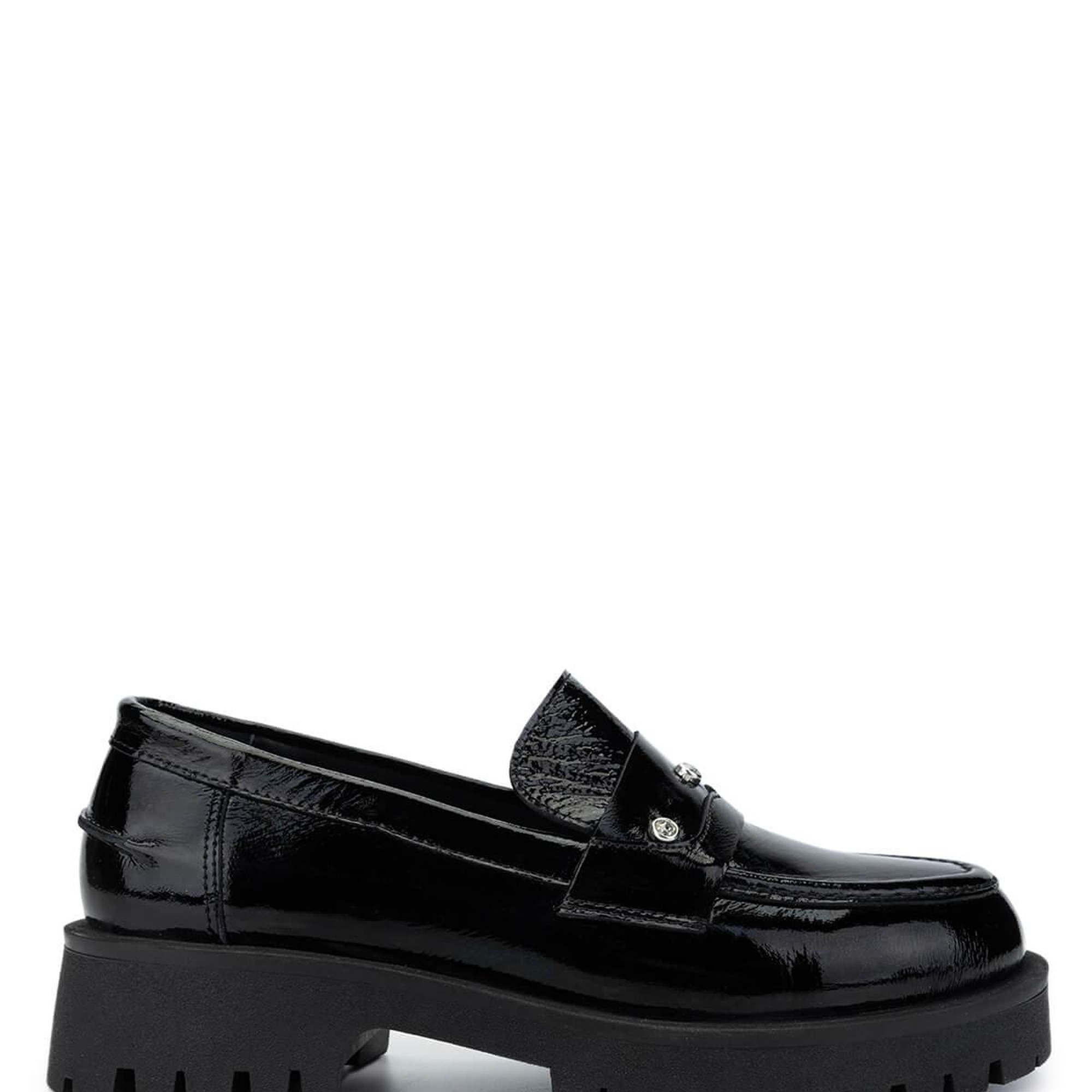 Tamer Tanca Kadın Hakiki Deri Siyah Açma Loafer Ayakkabı