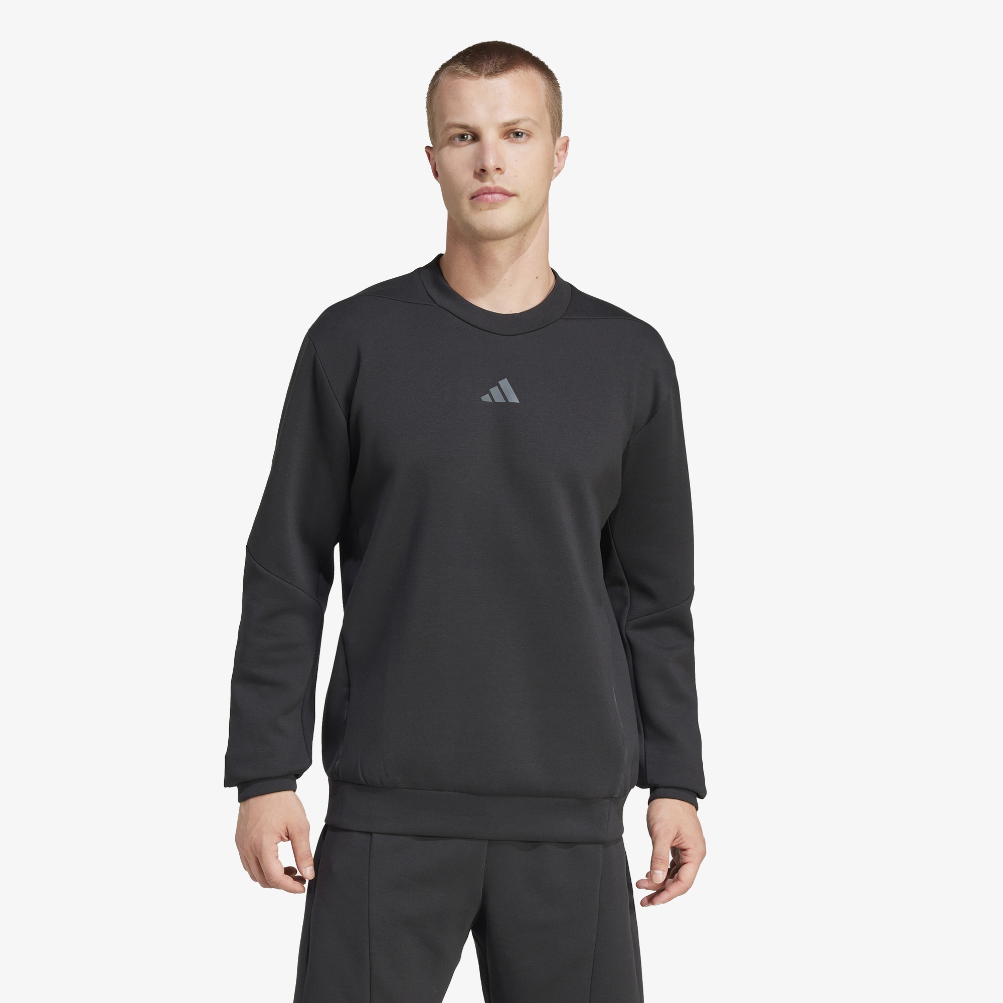 adidas Designed For Training Crew Erkek Siyah Sweatshirt
