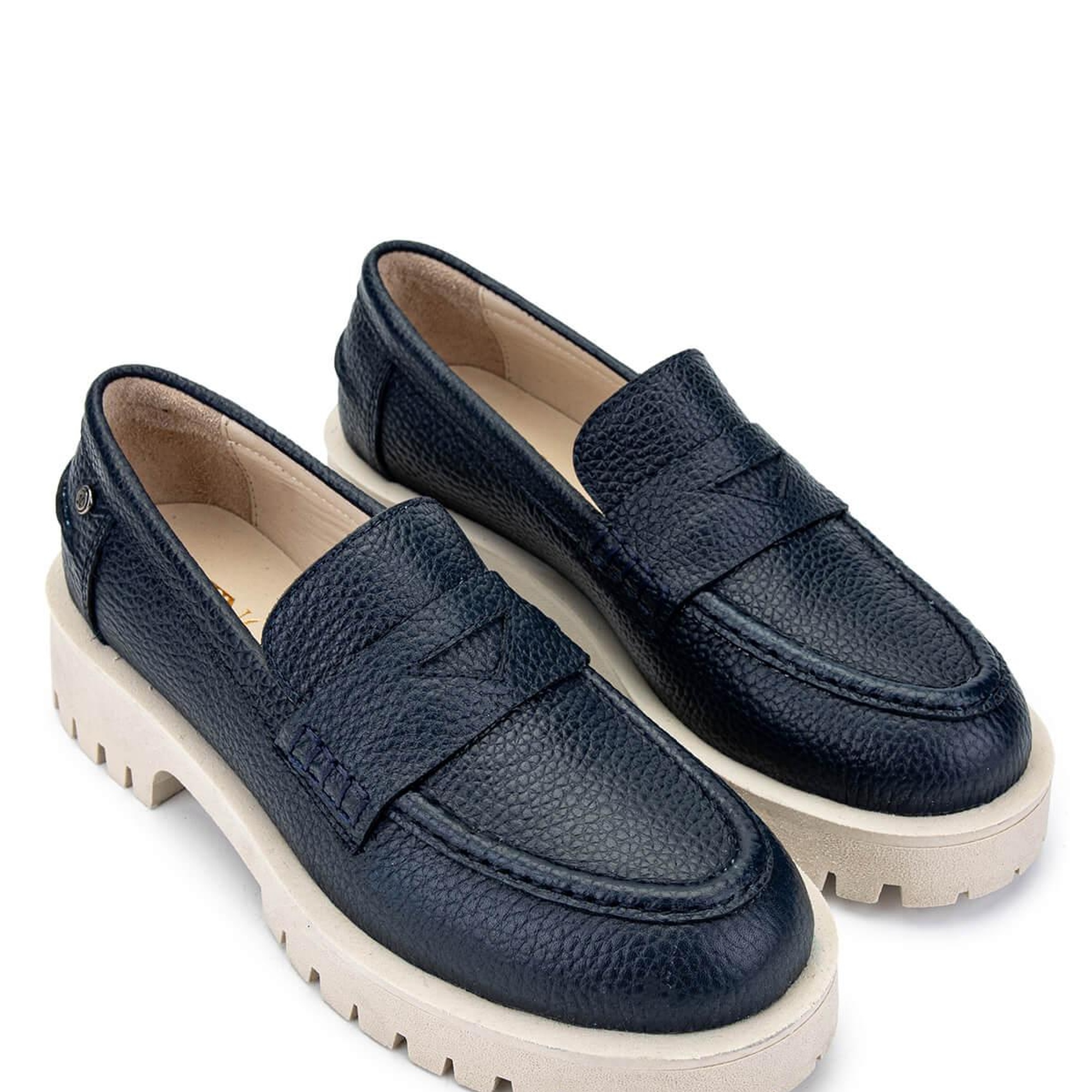 Tamer Tanca Kadın Hakiki Deri Lacivert Loafer Ayakkabı