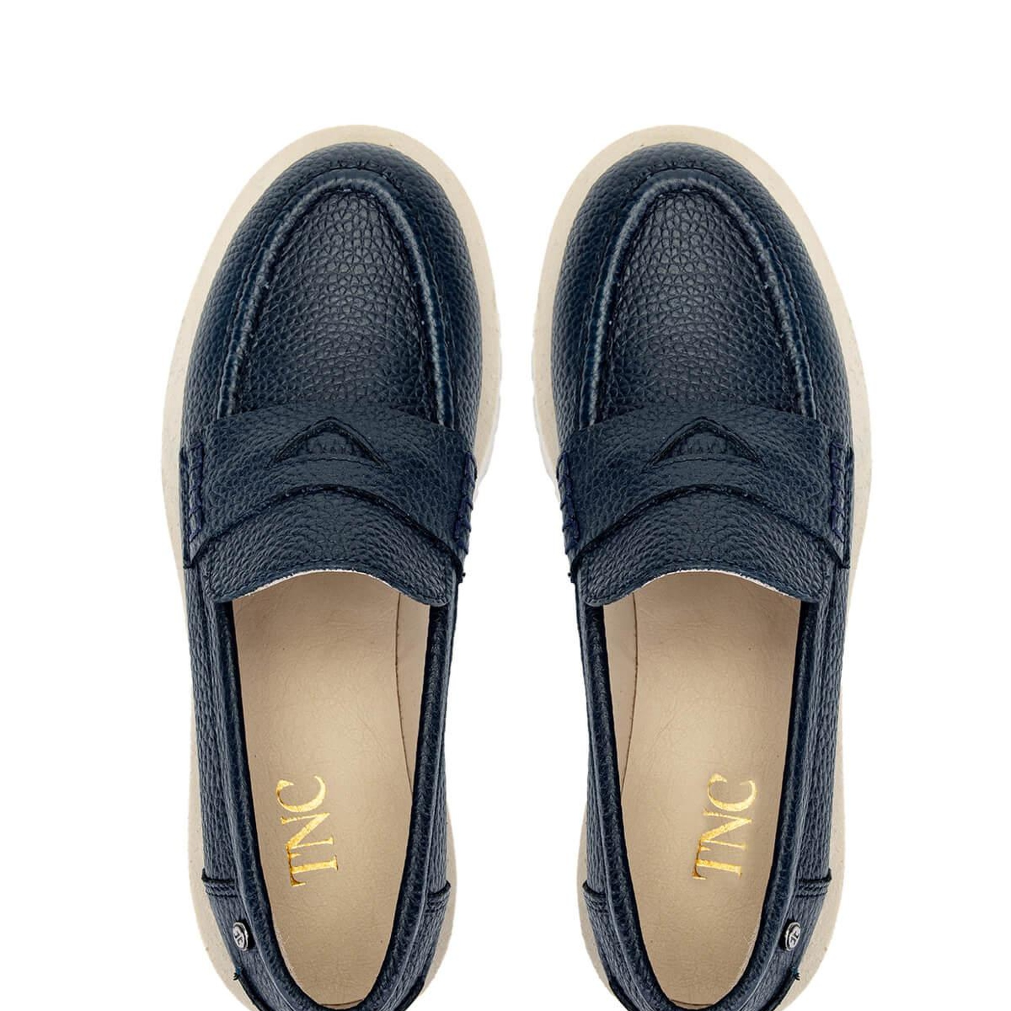 Tamer Tanca Kadın Hakiki Deri Lacivert Loafer Ayakkabı