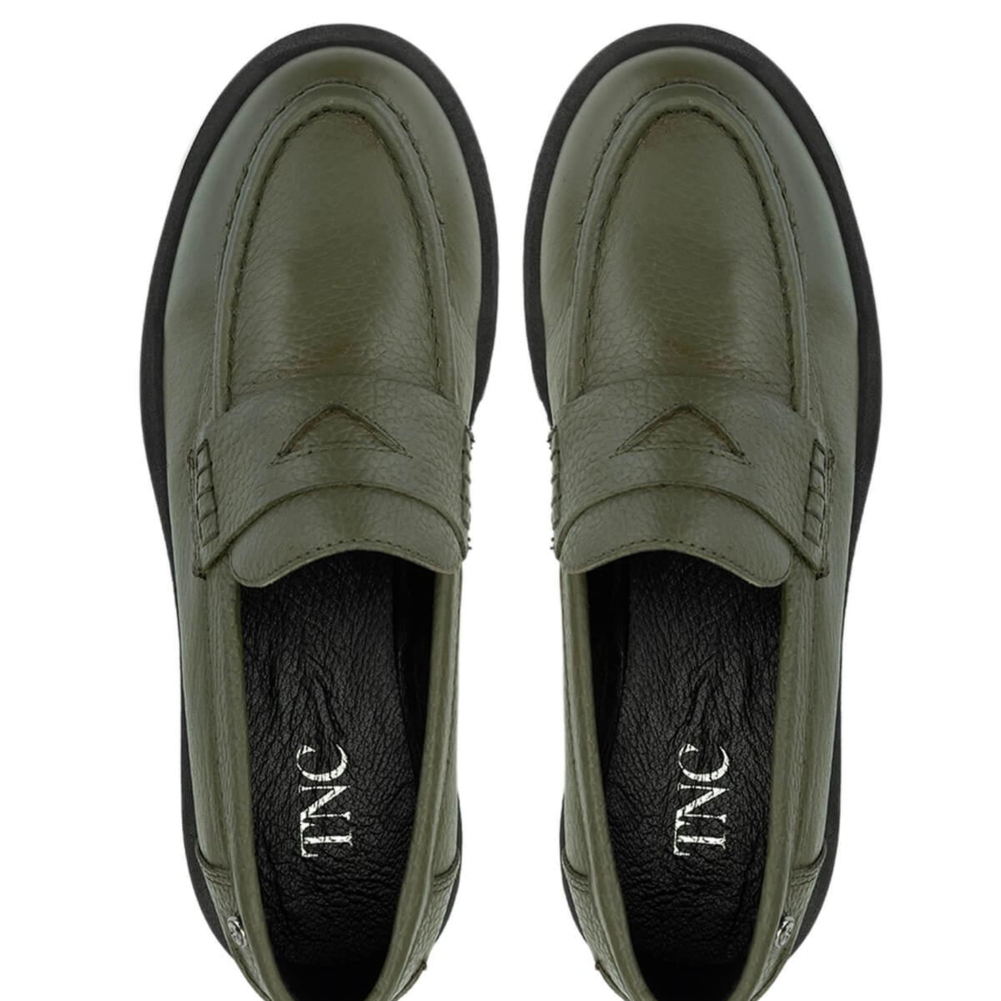 Tamer Tanca Kadın Hakiki Deri Yeşil Loafer Ayakkabı