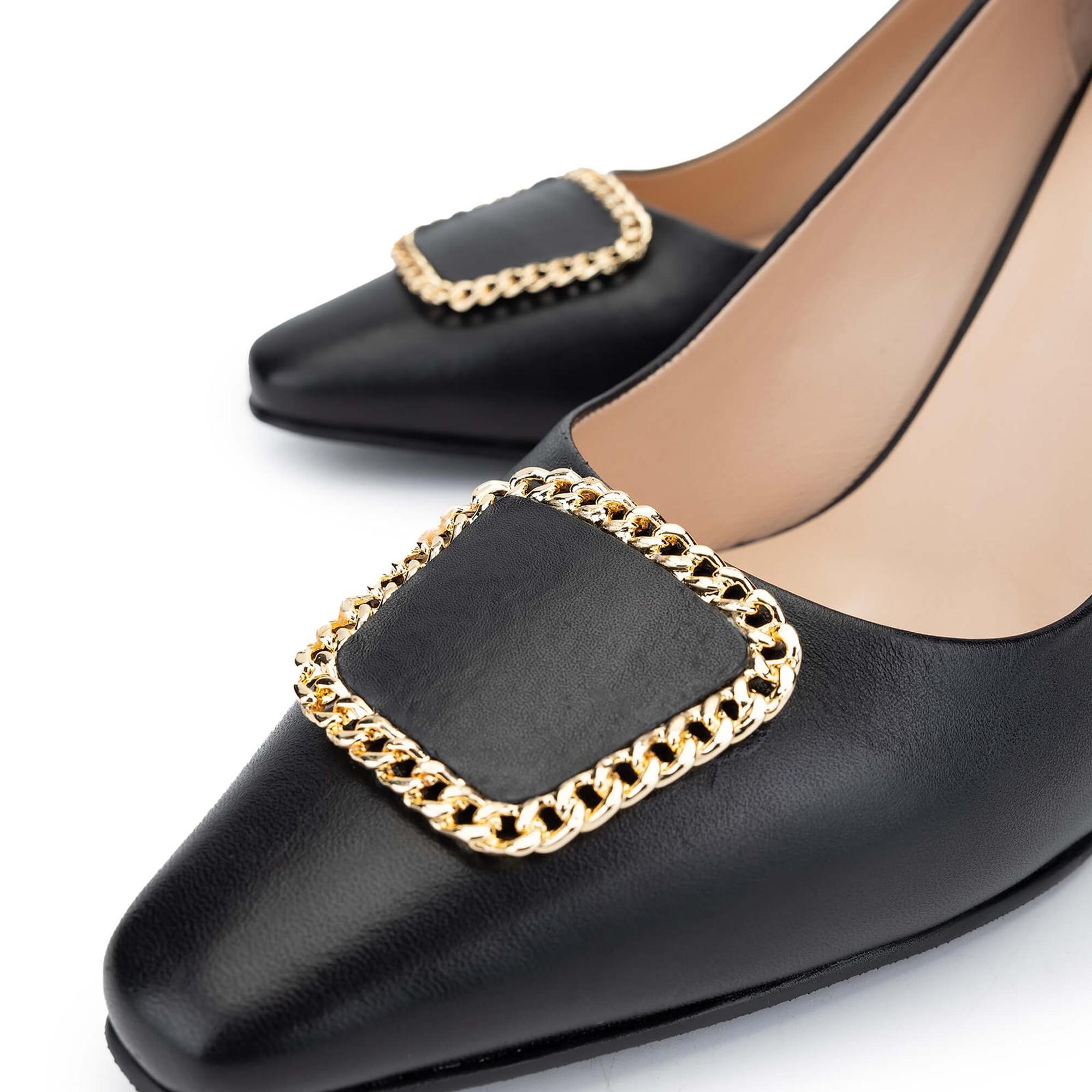 Tamer Tanca Kadın Hakiki Deri Siyah Deri Topuklu Ayakkabı