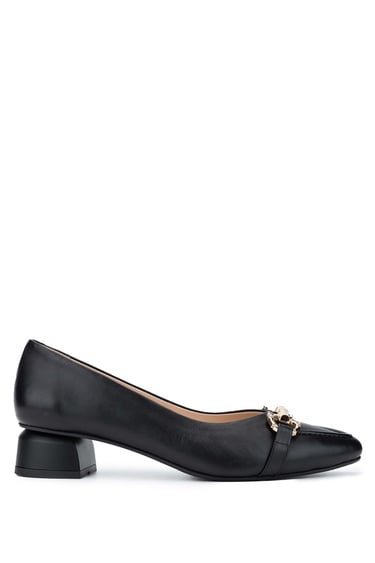  Tamer Tanca Kadın Hakiki Deri Siyah Deri Topuklu Ayakkabı