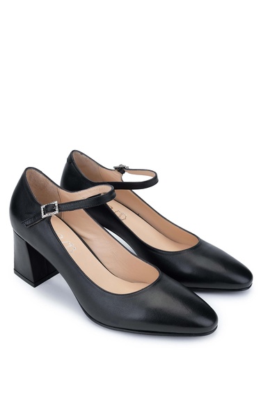  Tamer Tanca Kadın Hakiki Deri Siyah Deri Topuklu Ayakkabı