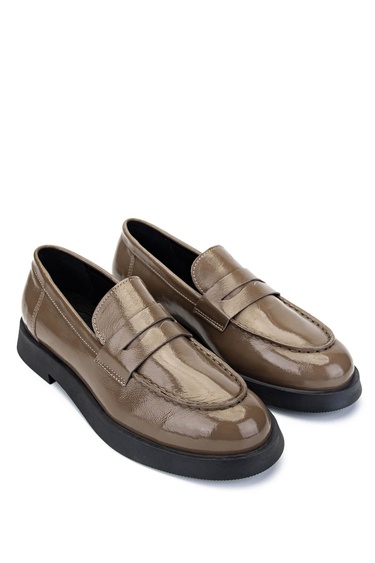  Tamer Tanca Kadın Hakiki Deri Vizon Rugan Loafer Ayakkabı