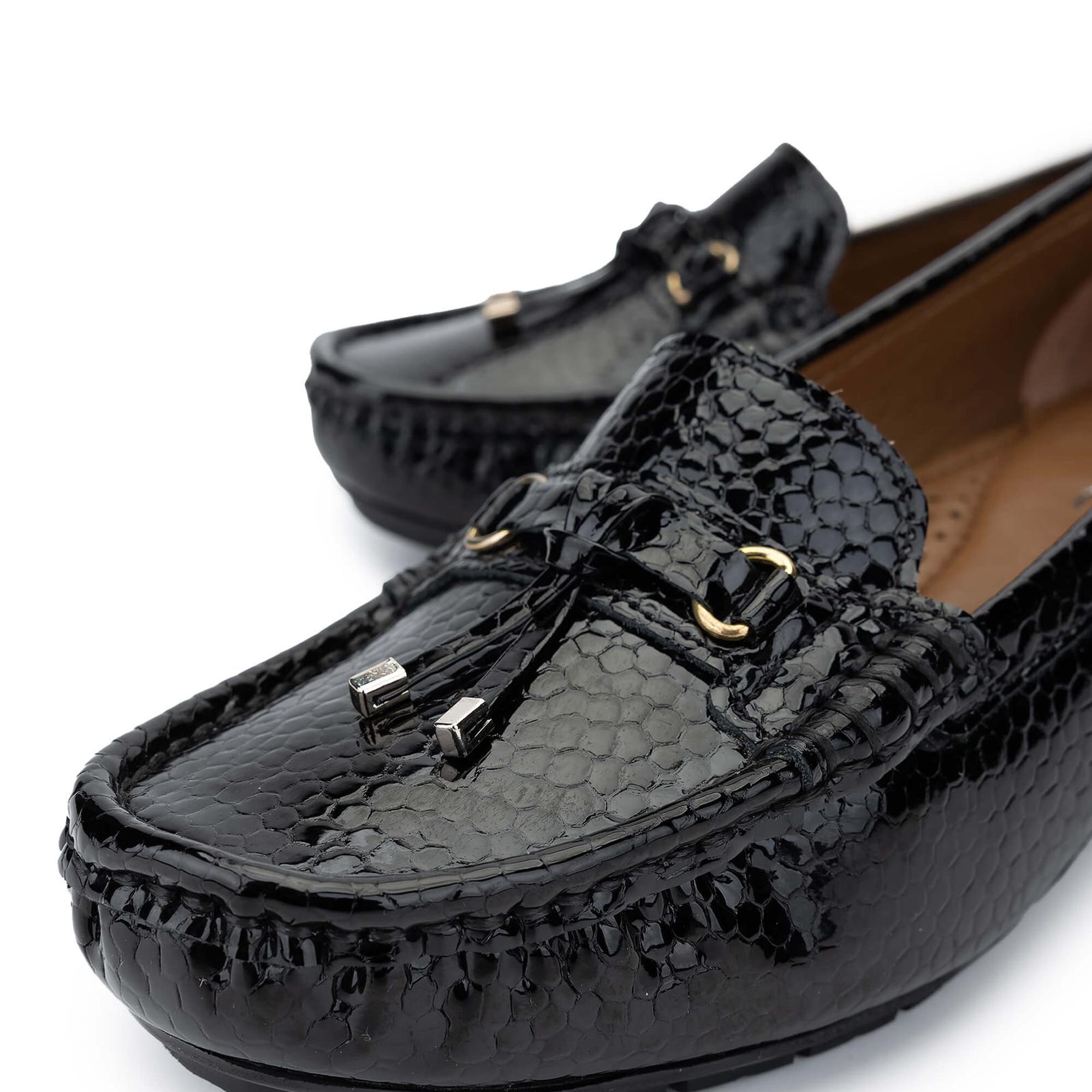 Tamer Tanca Kadın Hakiki Deri Siyah Loafer Ayakkabı