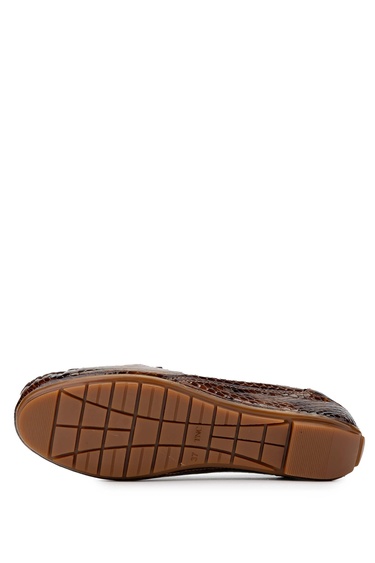  Tamer Tanca Kadın Hakiki Deri Taba Loafer Ayakkabı