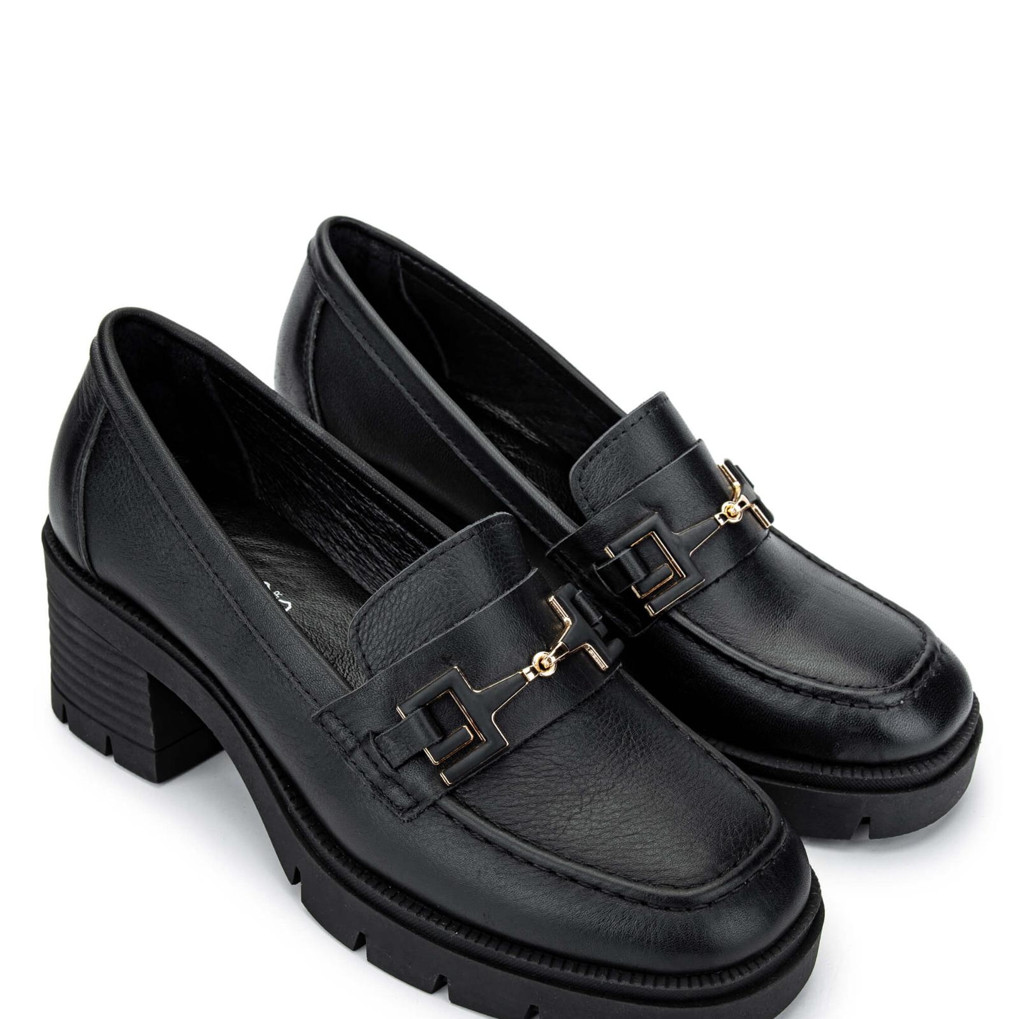 Tamer Tanca Kadın Hakiki Deri Siyah Deri Makosen Ayakkabı