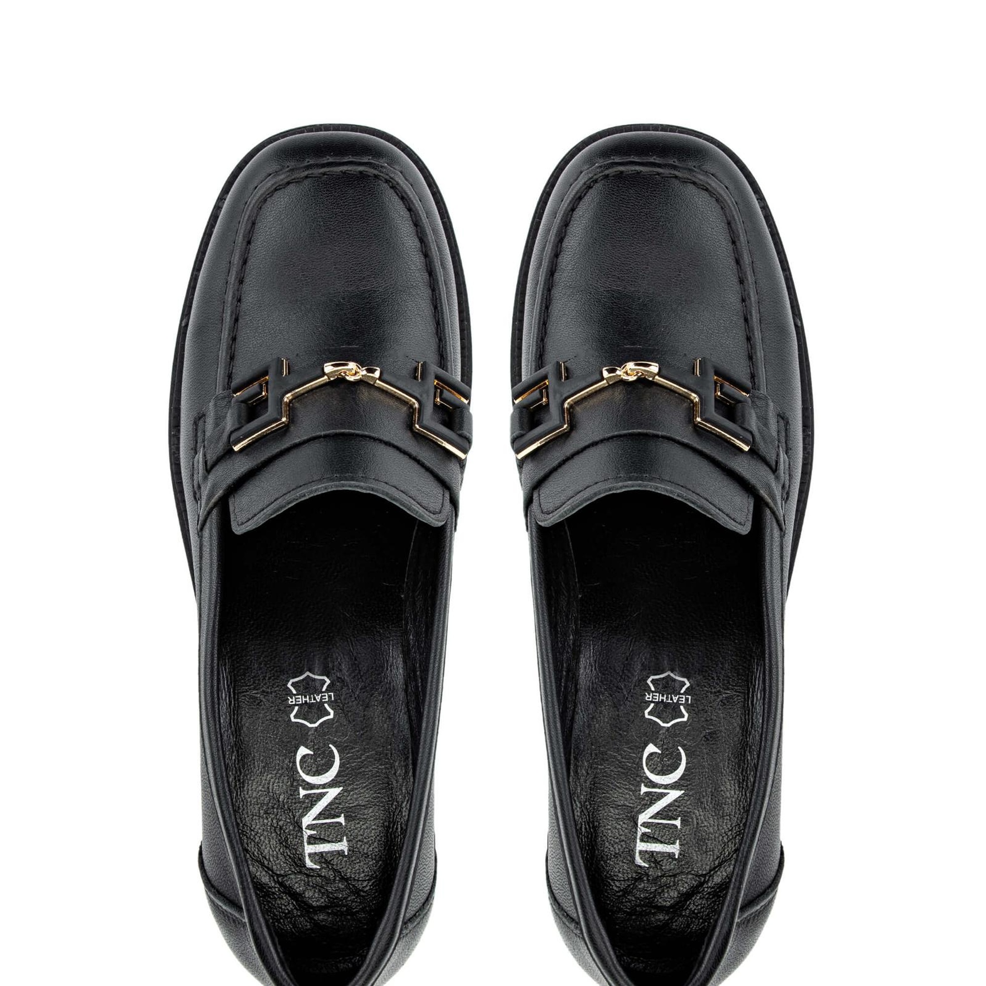 Tamer Tanca Kadın Hakiki Deri Siyah Deri Makosen Ayakkabı