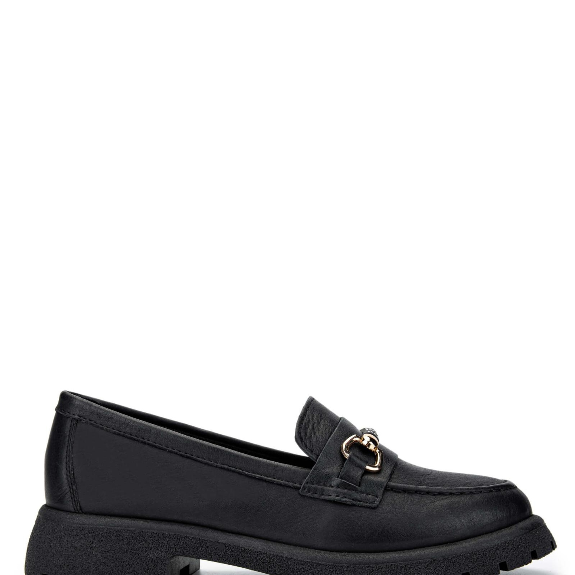 Tamer Tanca Kadın Hakiki Deri Siyah Deri Loafer Ayakkabı