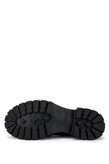  Tamer Tanca Kadın Hakiki Deri Siyah Deri Loafer Ayakkabı