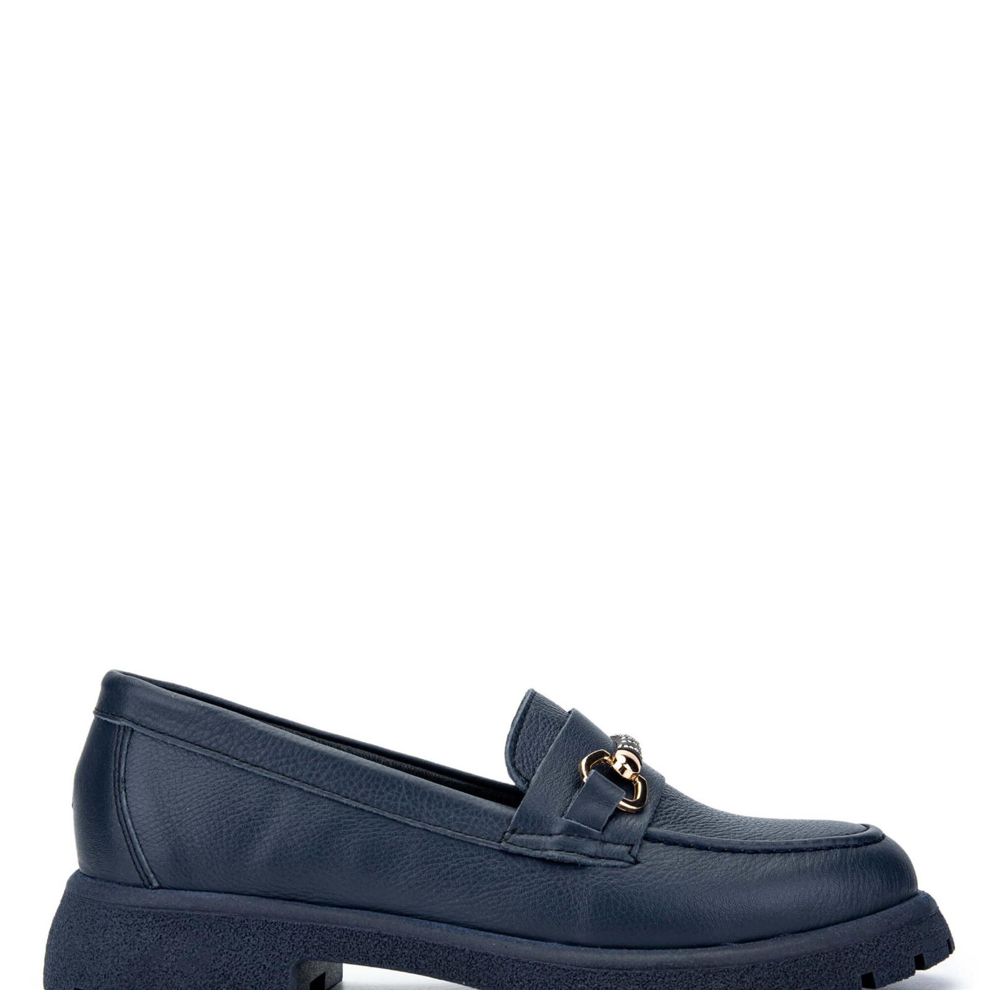 Tamer Tanca Kadın Hakiki Deri Lacivert Loafer Ayakkabı