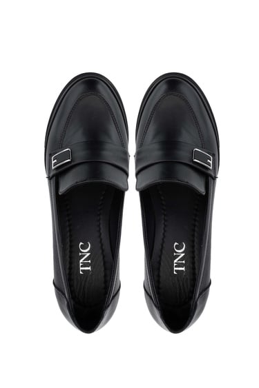 Tamer Tanca Kadın Hakiki Deri Siyah Deri Makosen Ayakkabı