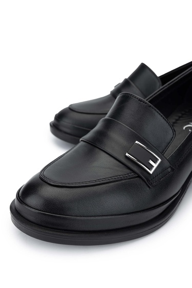  Tamer Tanca Kadın Hakiki Deri Siyah Deri Makosen Ayakkabı