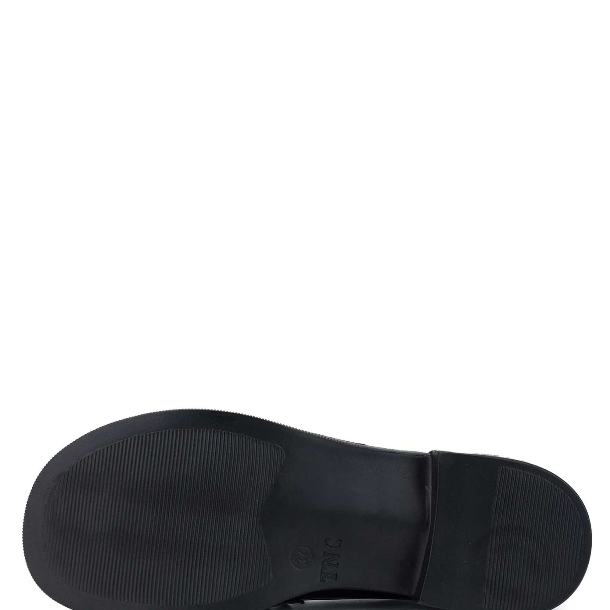 Tamer Tanca Kadın Hakiki Deri Siyah Rugan Loafer Ayakkabı