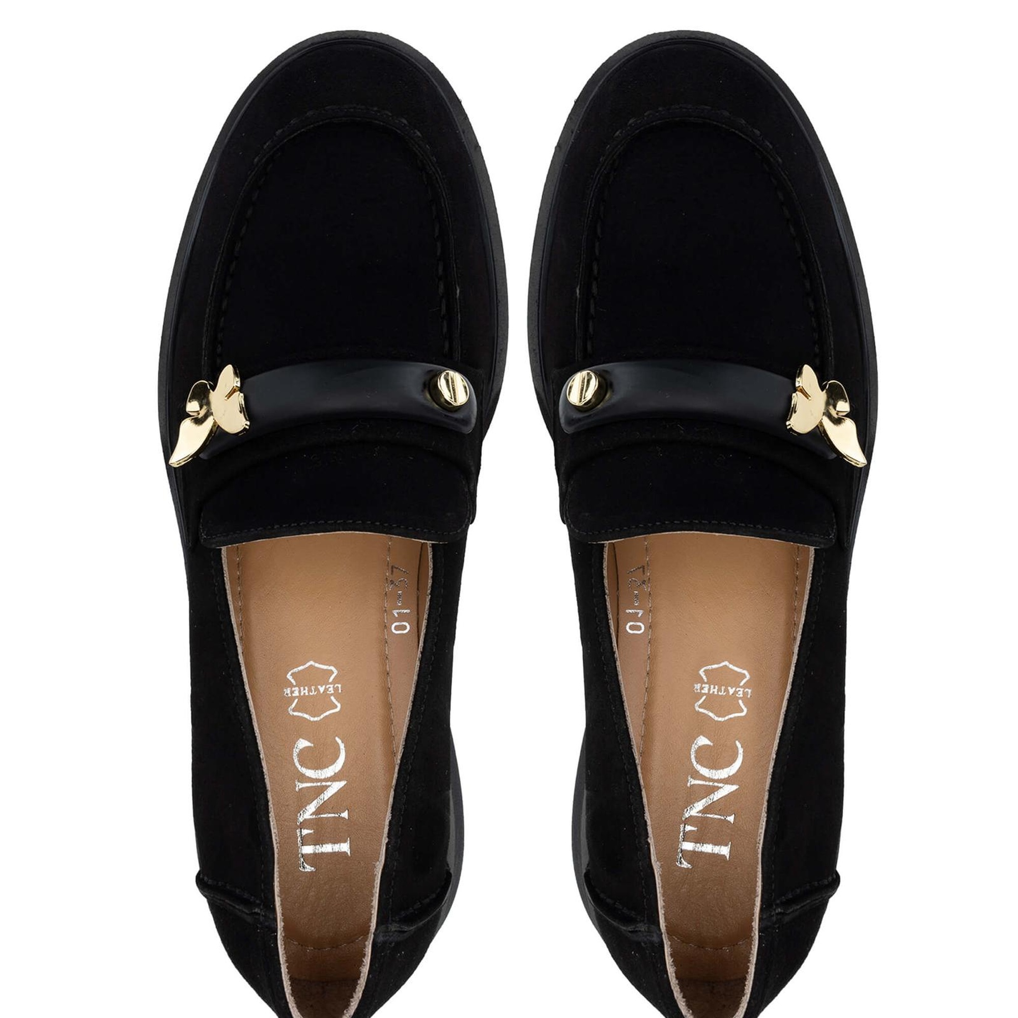 Tamer Tanca Kadın Hakiki Deri Siyah Süet Loafer Ayakkabı